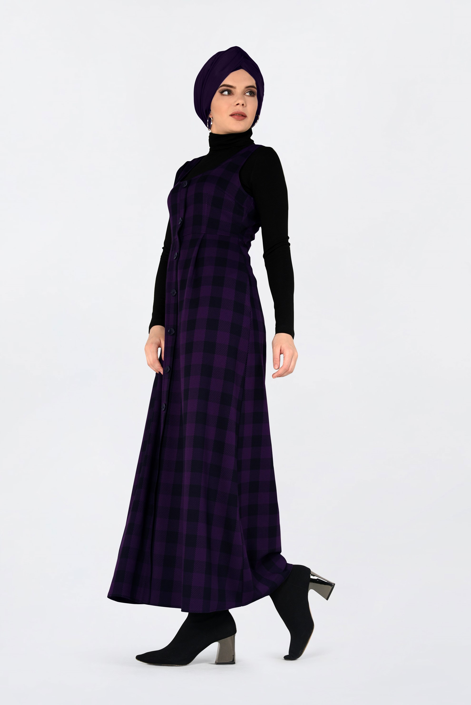 Tesettür giyim MOR EKOSELİ  2′Lİ ELBİSE 4806 