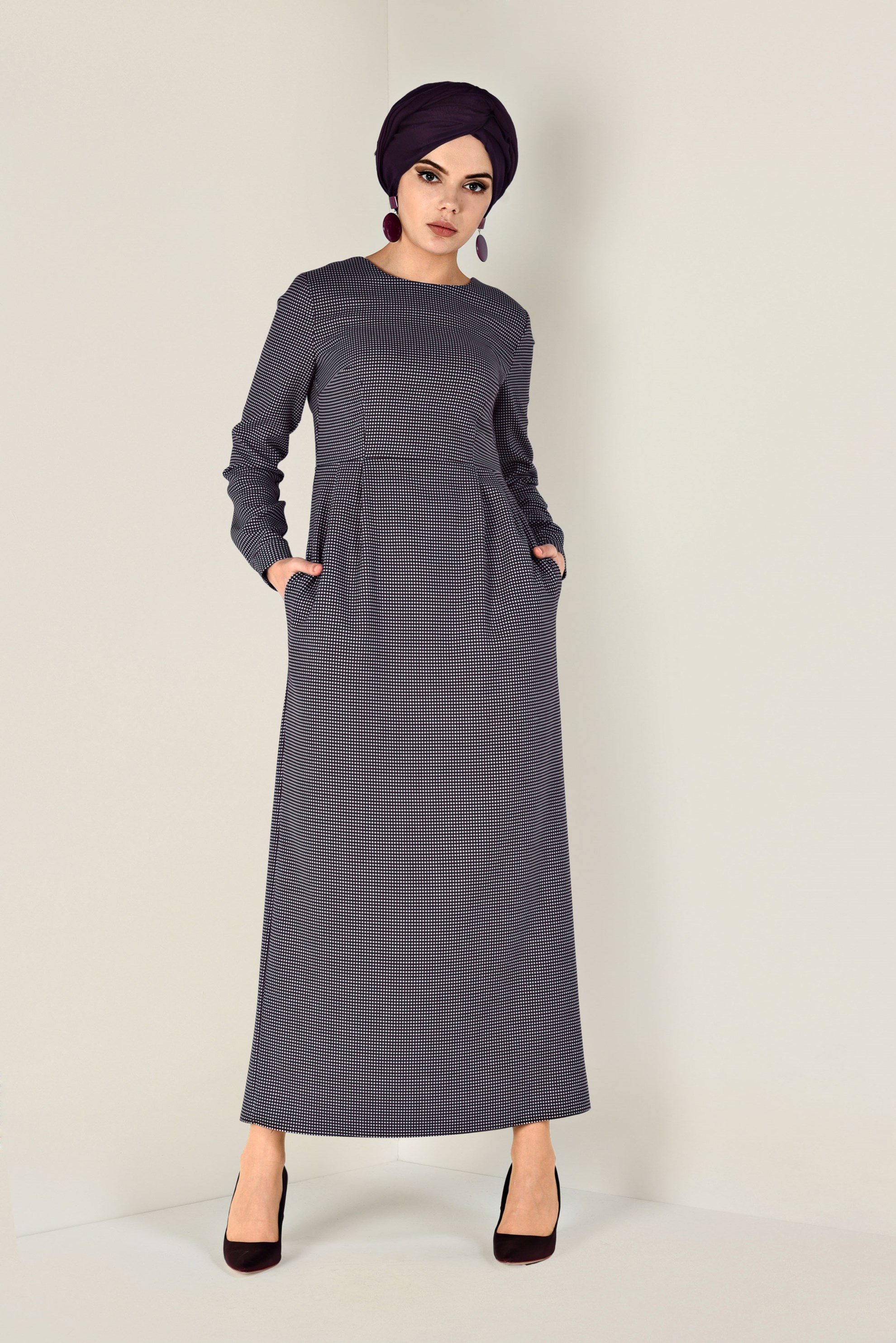 Tesettür giyim MÜRDÜM PÖTİKARE ELBİSE 4833-1 
