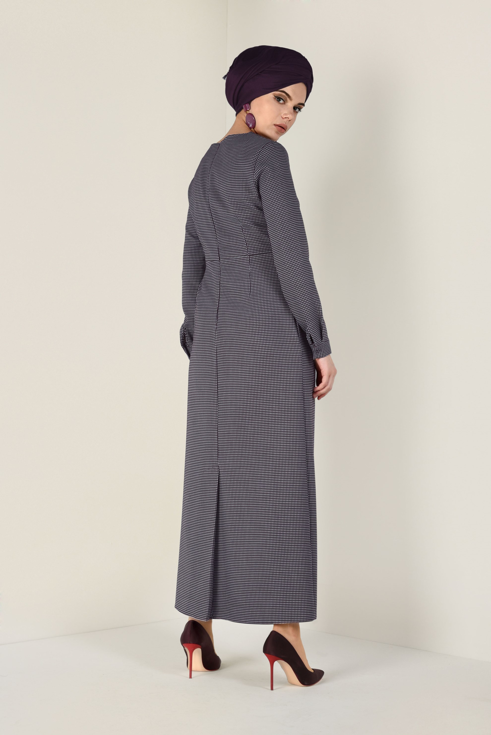 Tesettür giyim MÜRDÜM PÖTİKARE ELBİSE 4833-1 