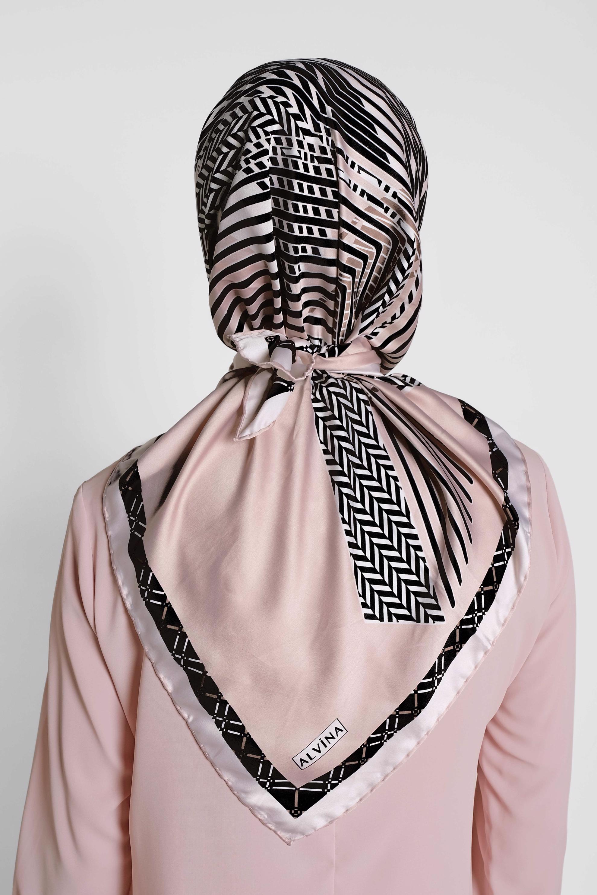 Tesettür giyim PUDRA 5583-1 ALVİNA DESENLİ EŞARP