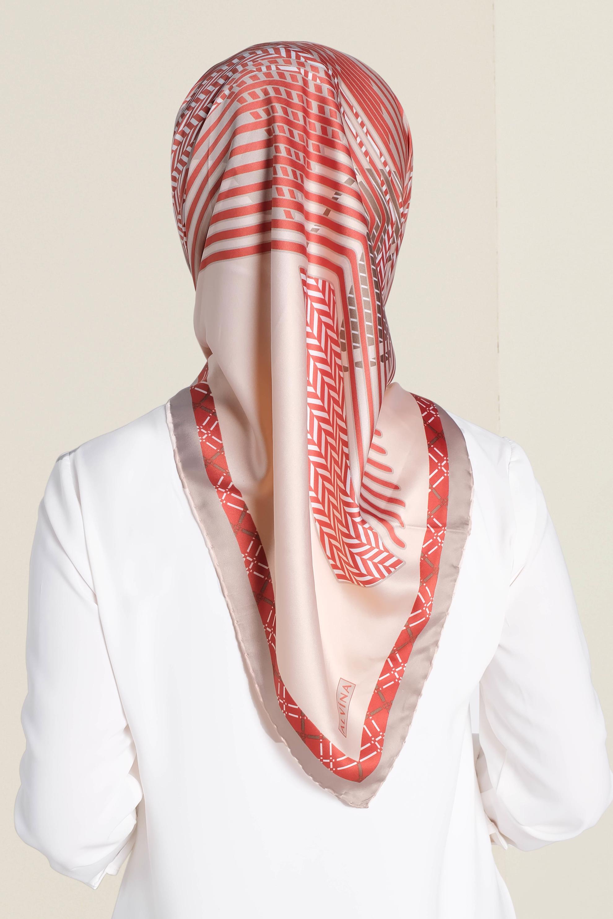 Tesettür giyim PUDRA 5583-1 ALVİNA DESENLİ EŞARP