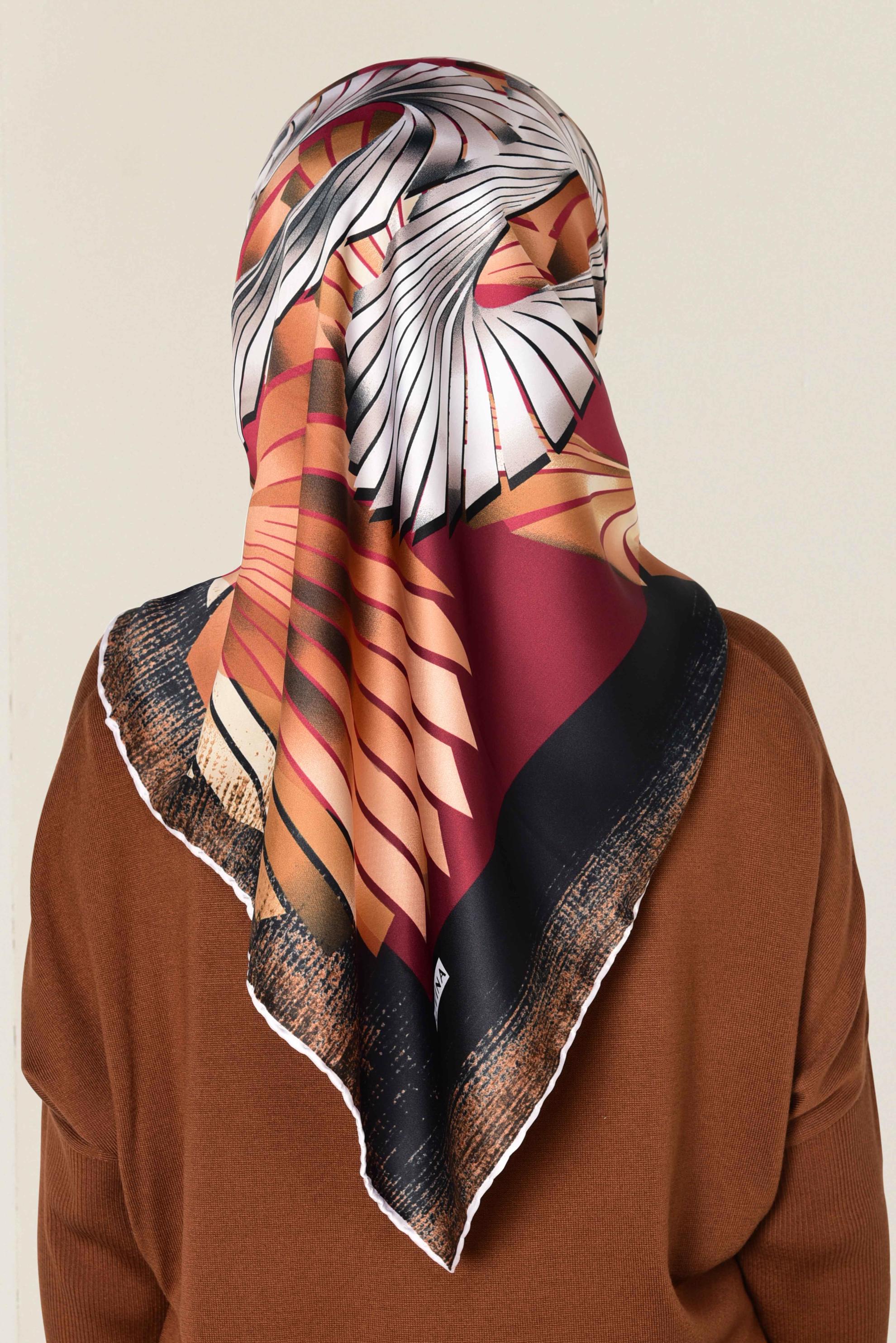 Tesettür giyim SİYAH 11411-1 ALVİNA DESENLİ EŞARP