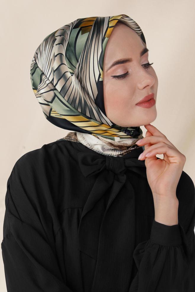 Tesettür giyim  11411-1 ALVİNA DESENLİ EŞARP - ALVİNA