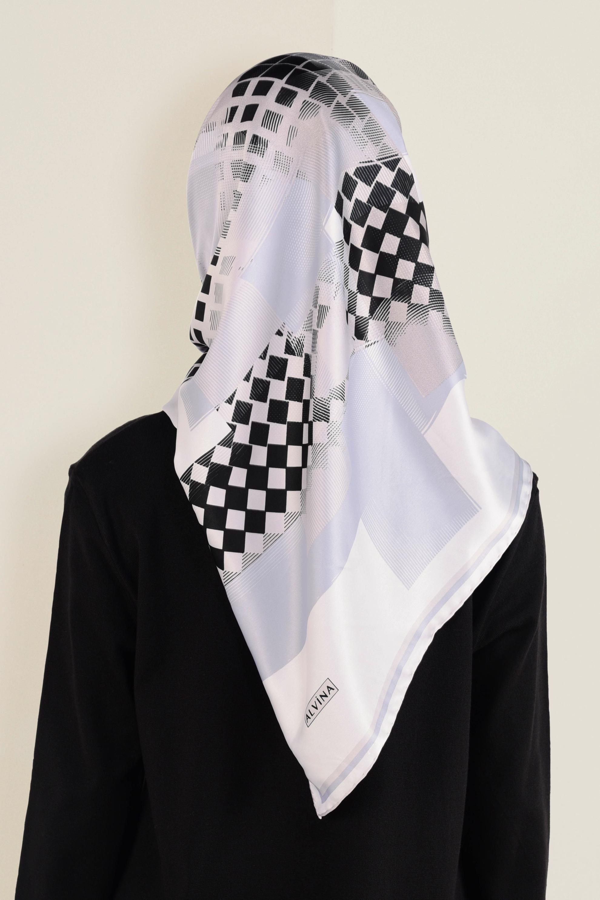 Tesettür giyim BEJ 11412-1  ALVİNA DESENLİ EŞARP