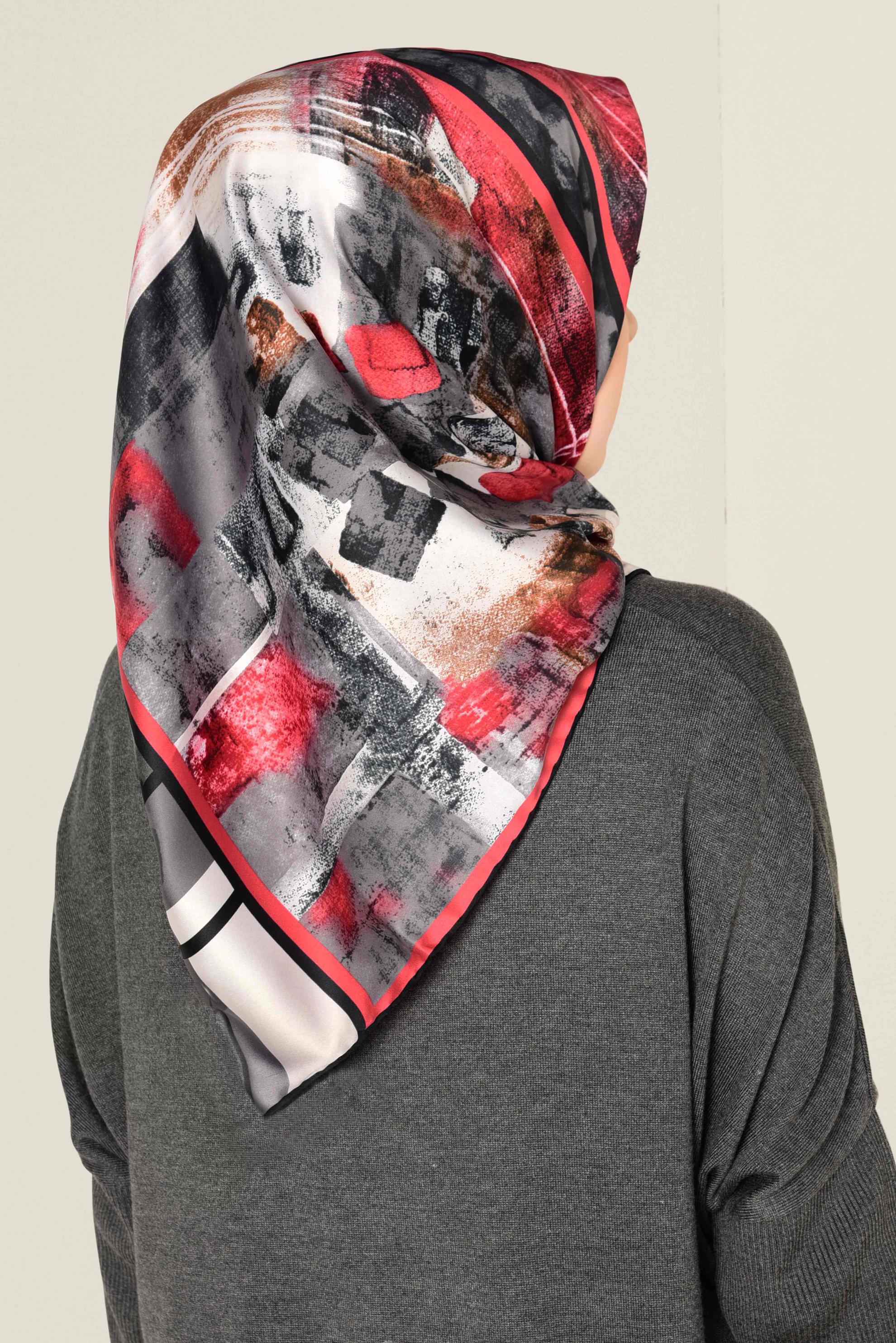 Tesettür giyim SİYAH 11417-1 ALVİNA DESENLİ EŞARP