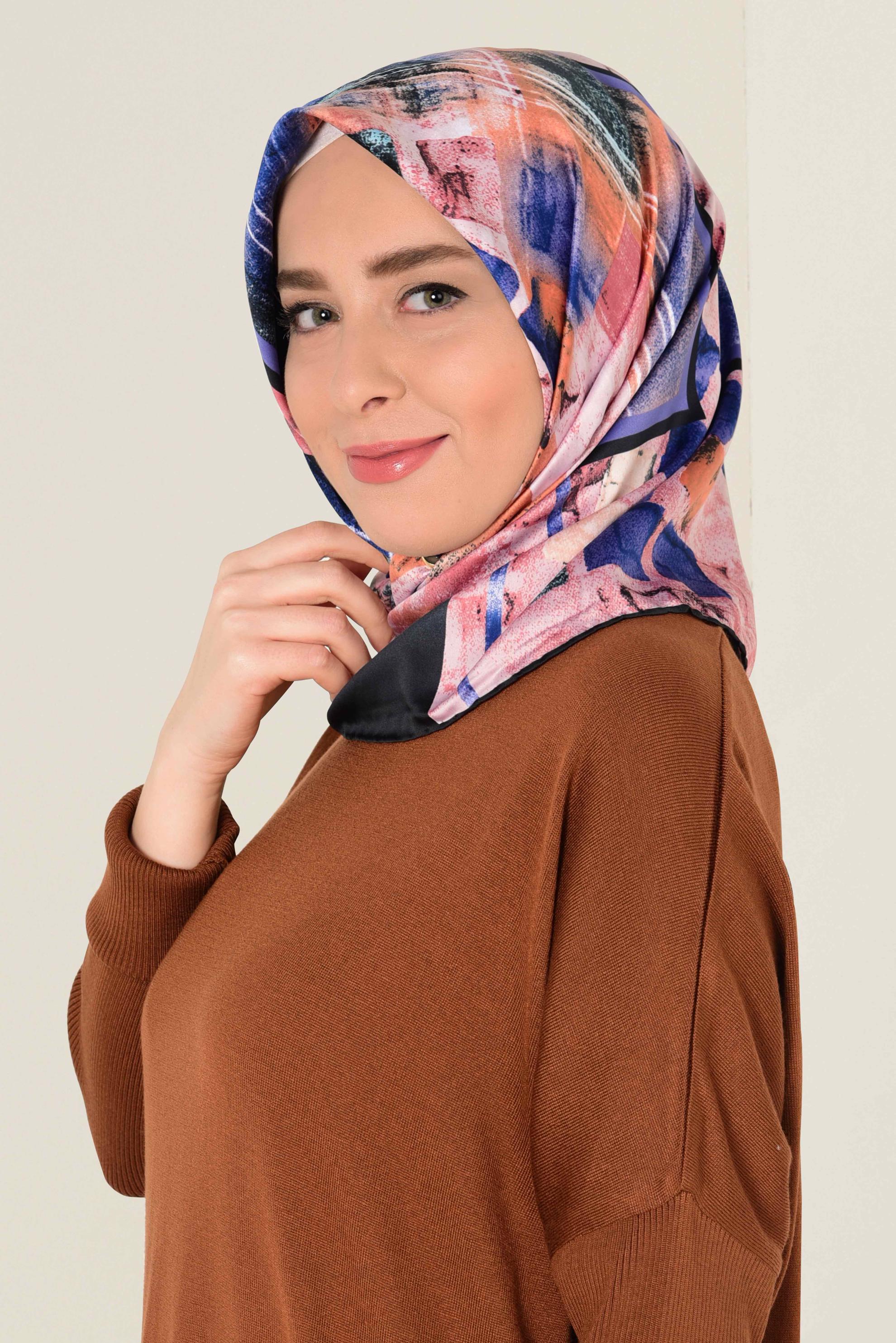 Tesettür giyim MOR 11417-1 ALVİNA DESENLİ EŞARP