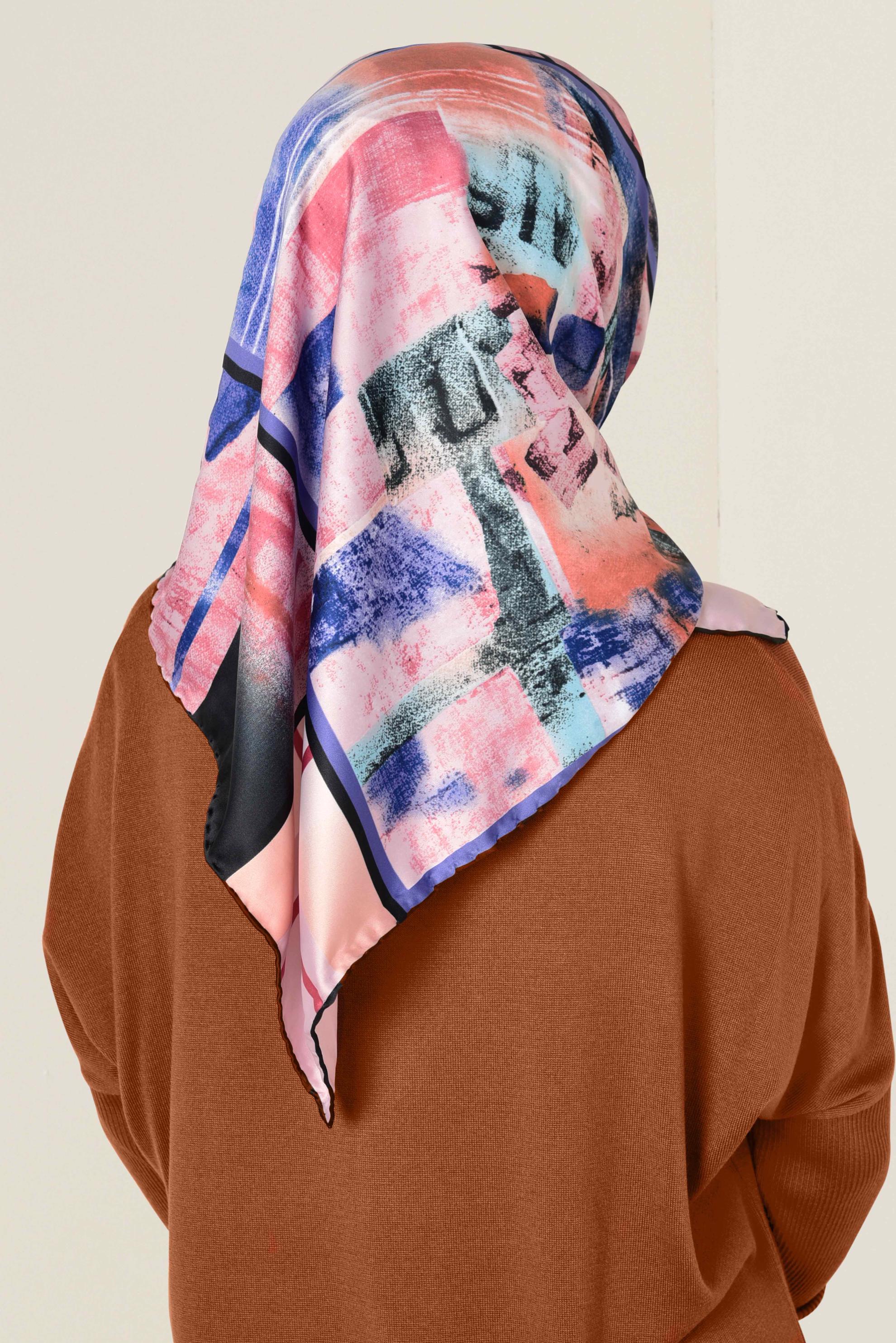 Tesettür giyim MOR 11417-1 ALVİNA DESENLİ EŞARP