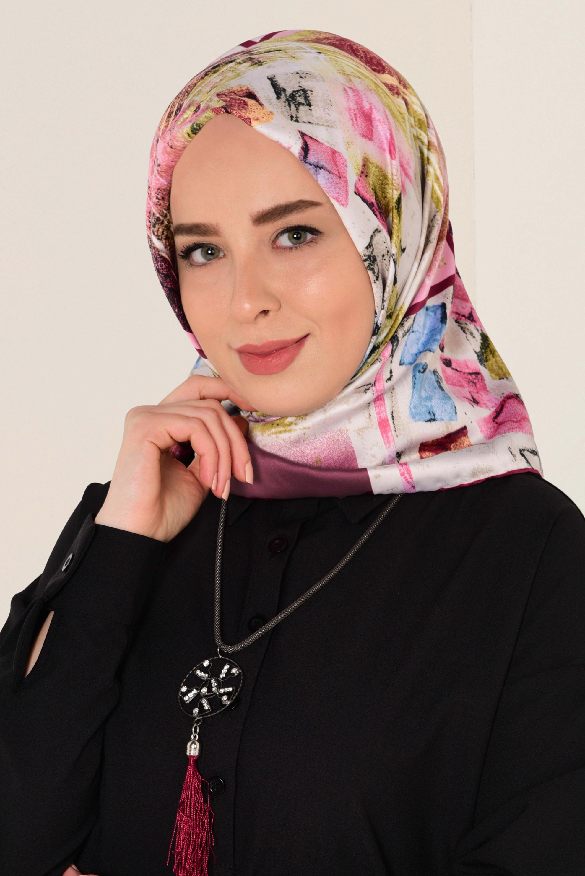 Tesettür giyim GRİ 11417-1 ALVİNA DESENLİ EŞARP