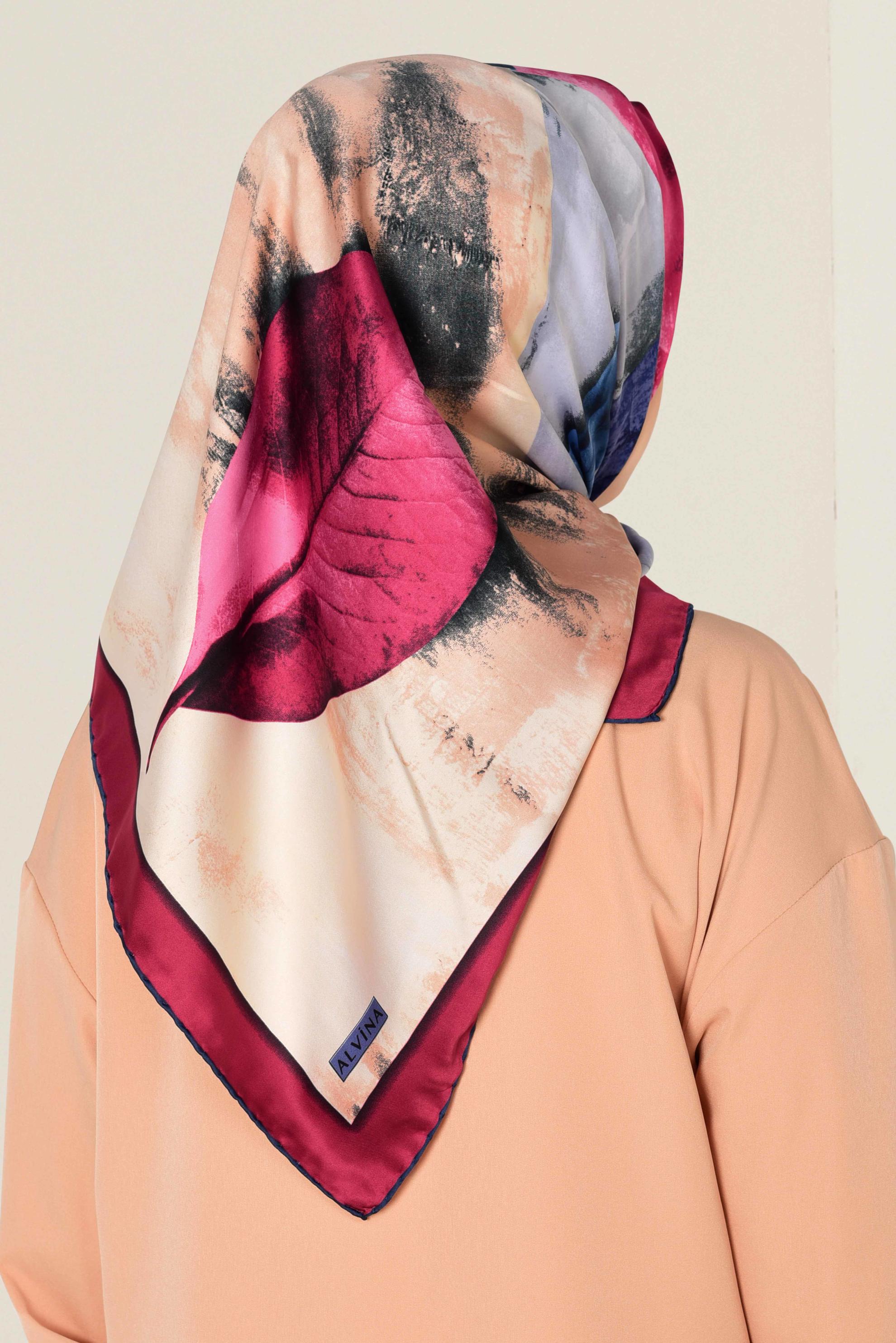 Tesettür giyim GRİ 11418-1 ALVİNA DESENLİ EŞARP