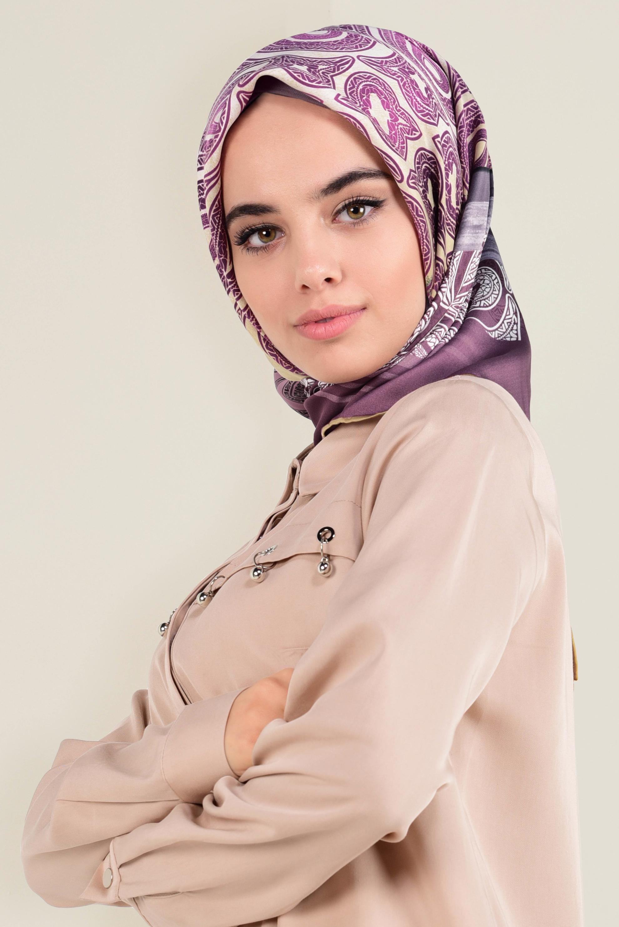 Tesettür giyim MÜRDÜM 12155-1 ALVİNA DESENLİ EŞARP