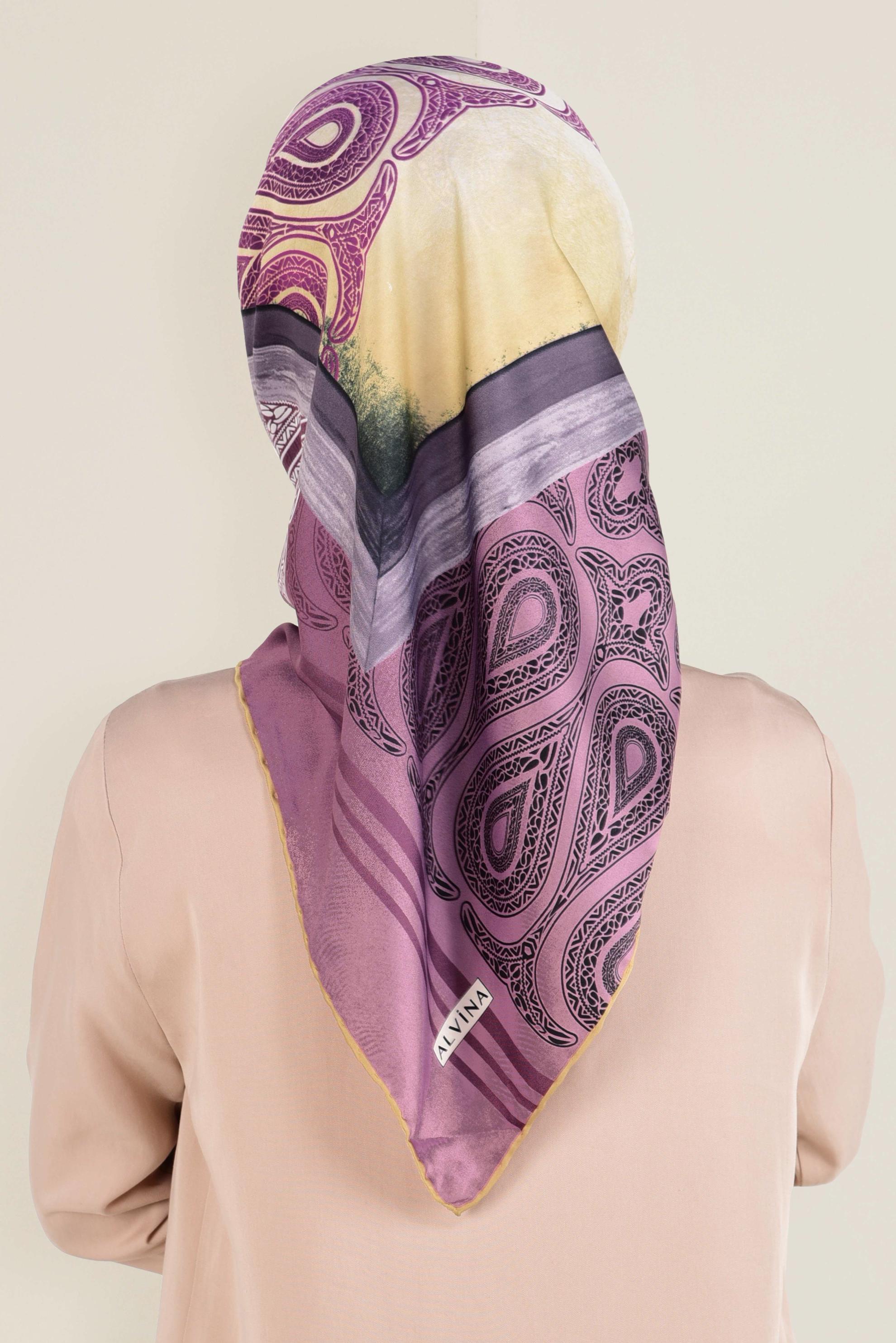 Tesettür giyim MÜRDÜM 12155-1 ALVİNA DESENLİ EŞARP