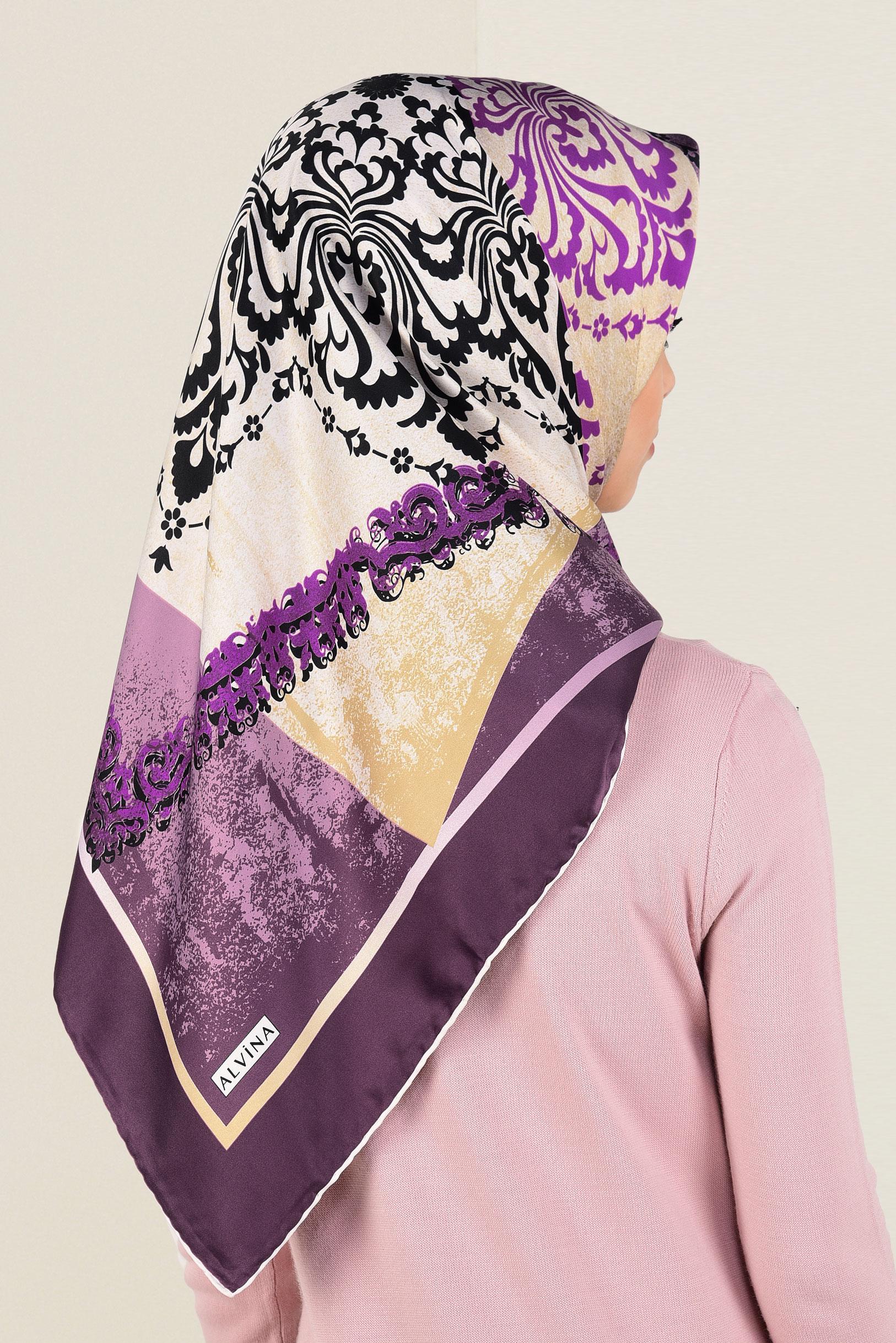 Tesettür giyim MÜRDÜM 12156-1 ALVİNA DESENLİ EŞARP
