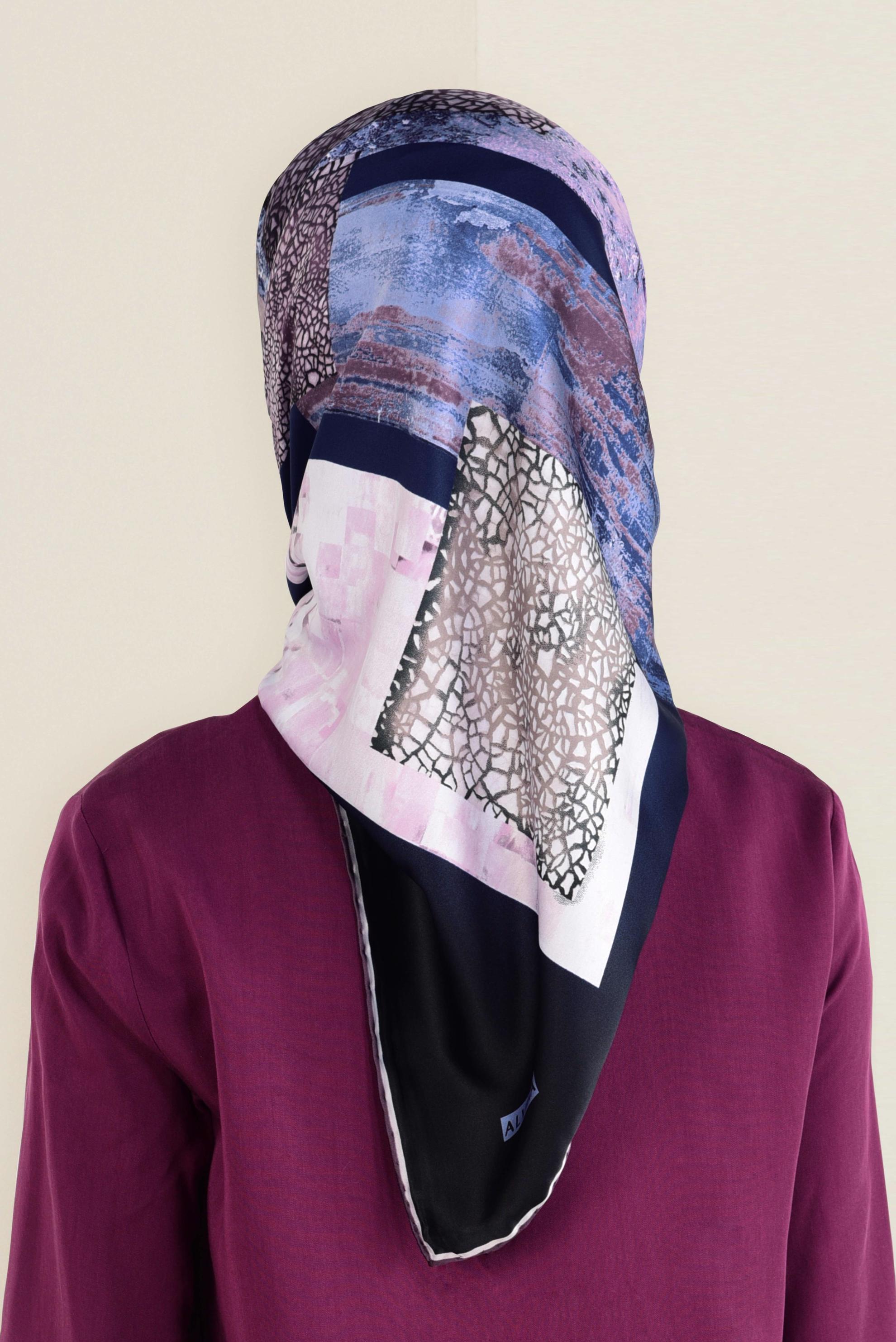 Tesettür giyim MOR 12164-1 ALVİNA DESENLİ EŞARP