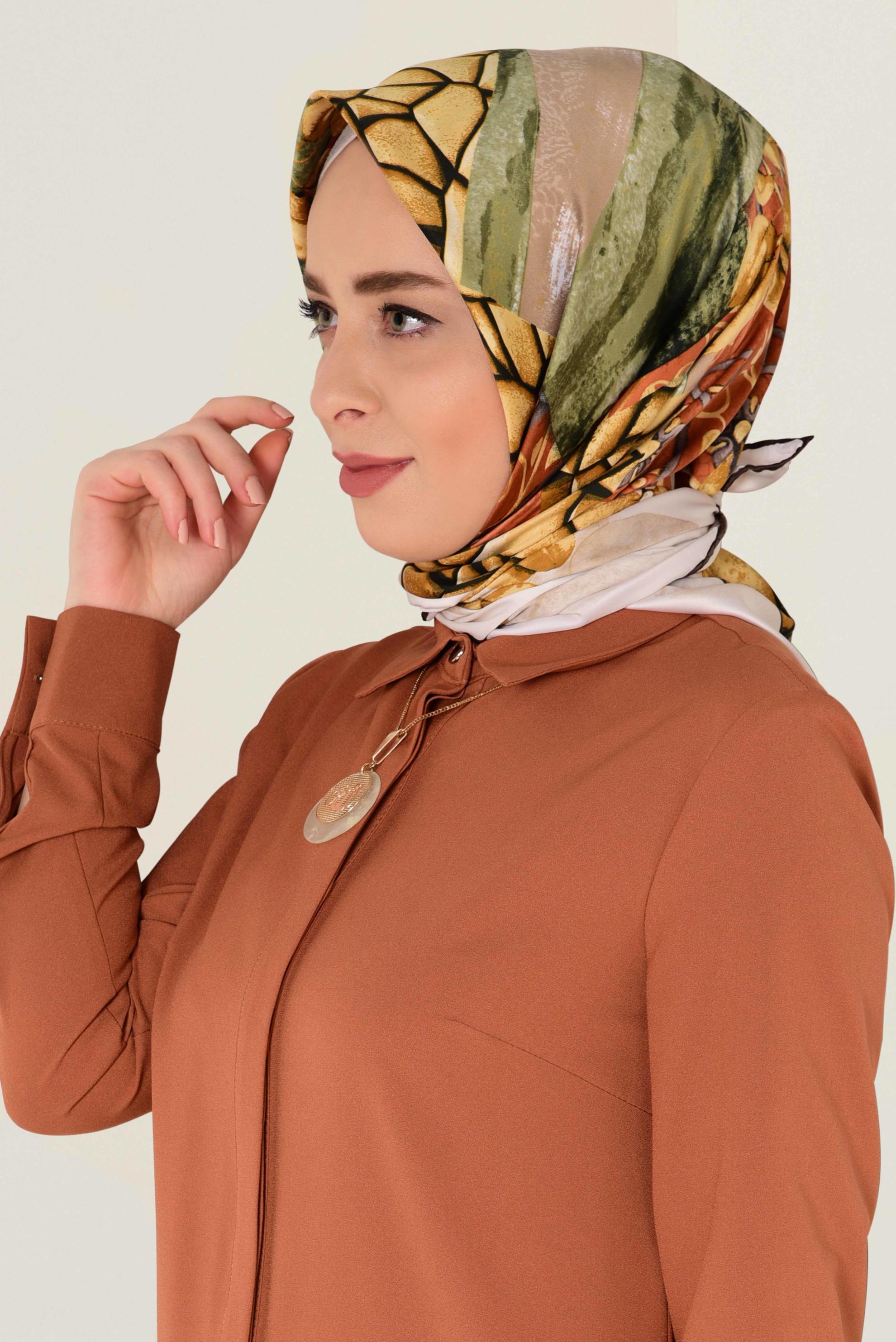 Tesettür giyim GRİ ALVİNA DESENLİ EŞARP 12165-1