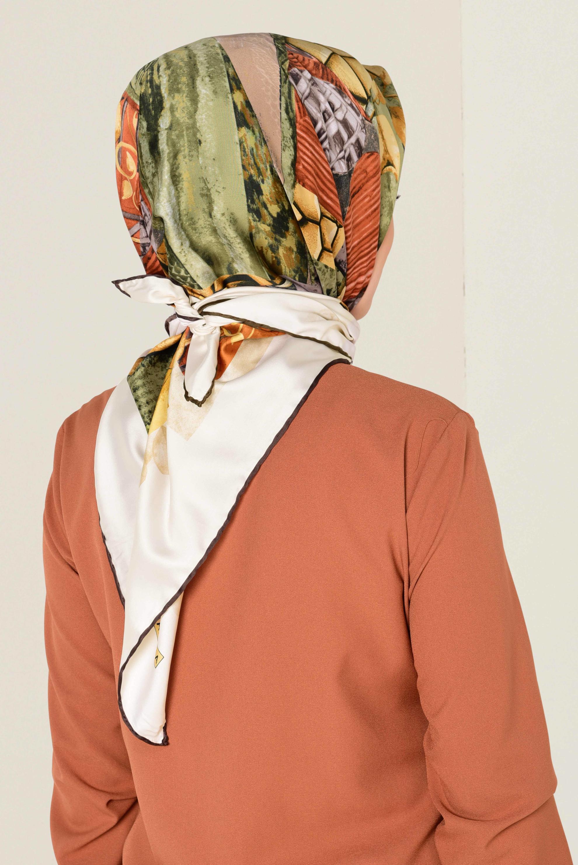 Tesettür giyim GRİ ALVİNA DESENLİ EŞARP 12165-1