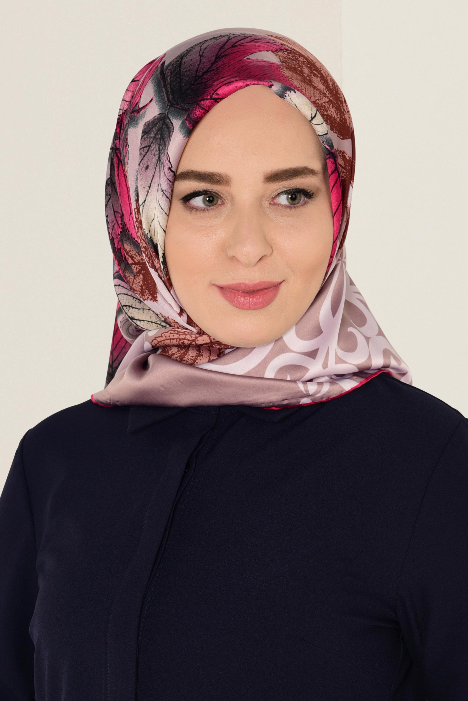 Tesettür giyim PUDRA 12167-1 ALVİNA DESENLİ EŞARP