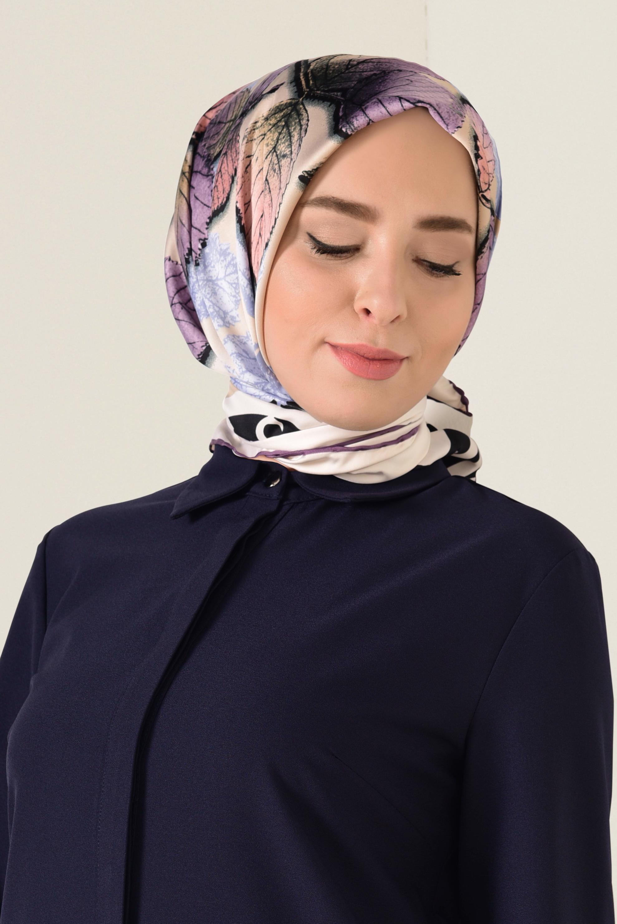 Tesettür giyim BEJ 12167-1 ALVİNA DESENLİ EŞARP