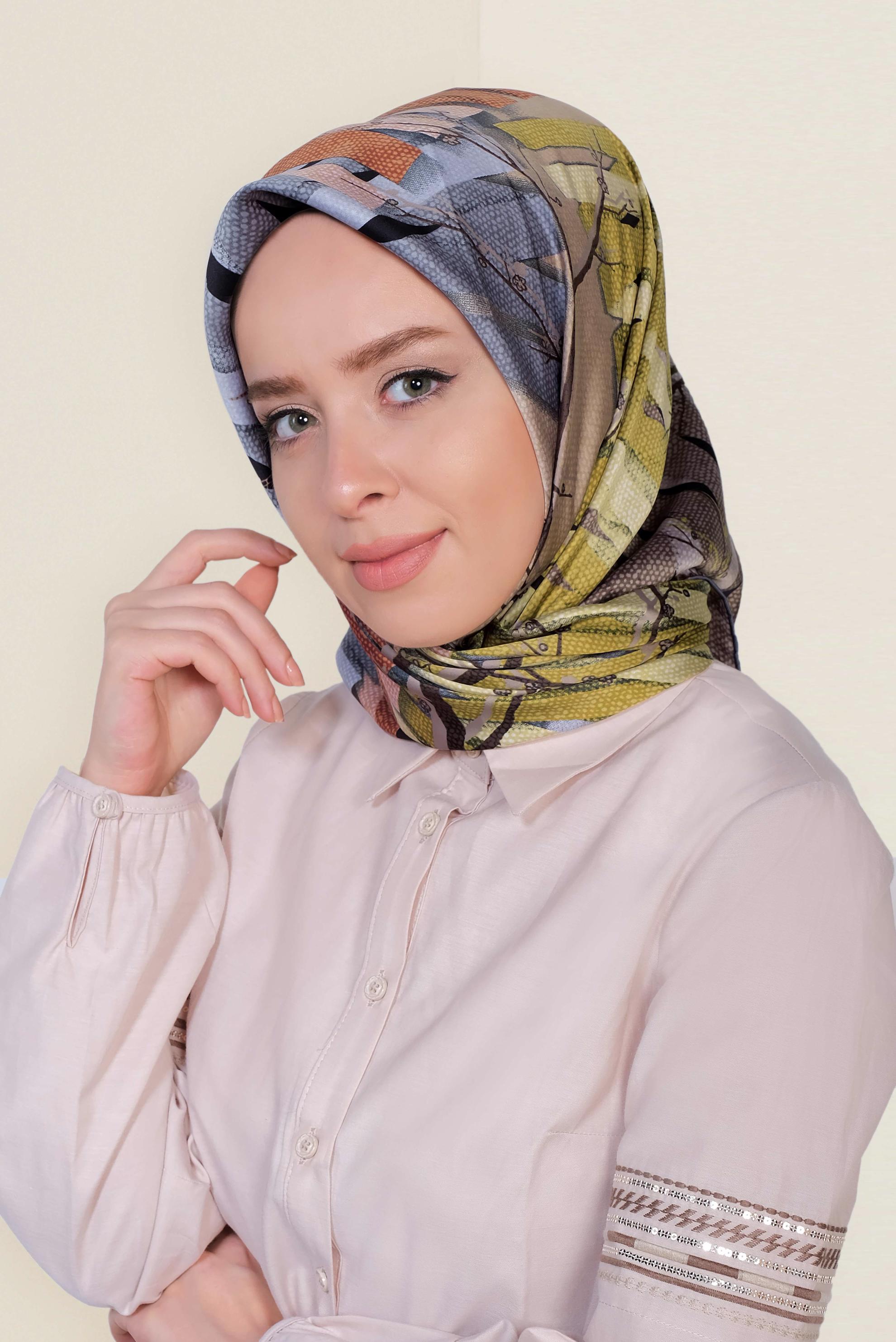 Tesettür giyim SİYAH 12168-1 ALVİNA DESENLİ EŞARP