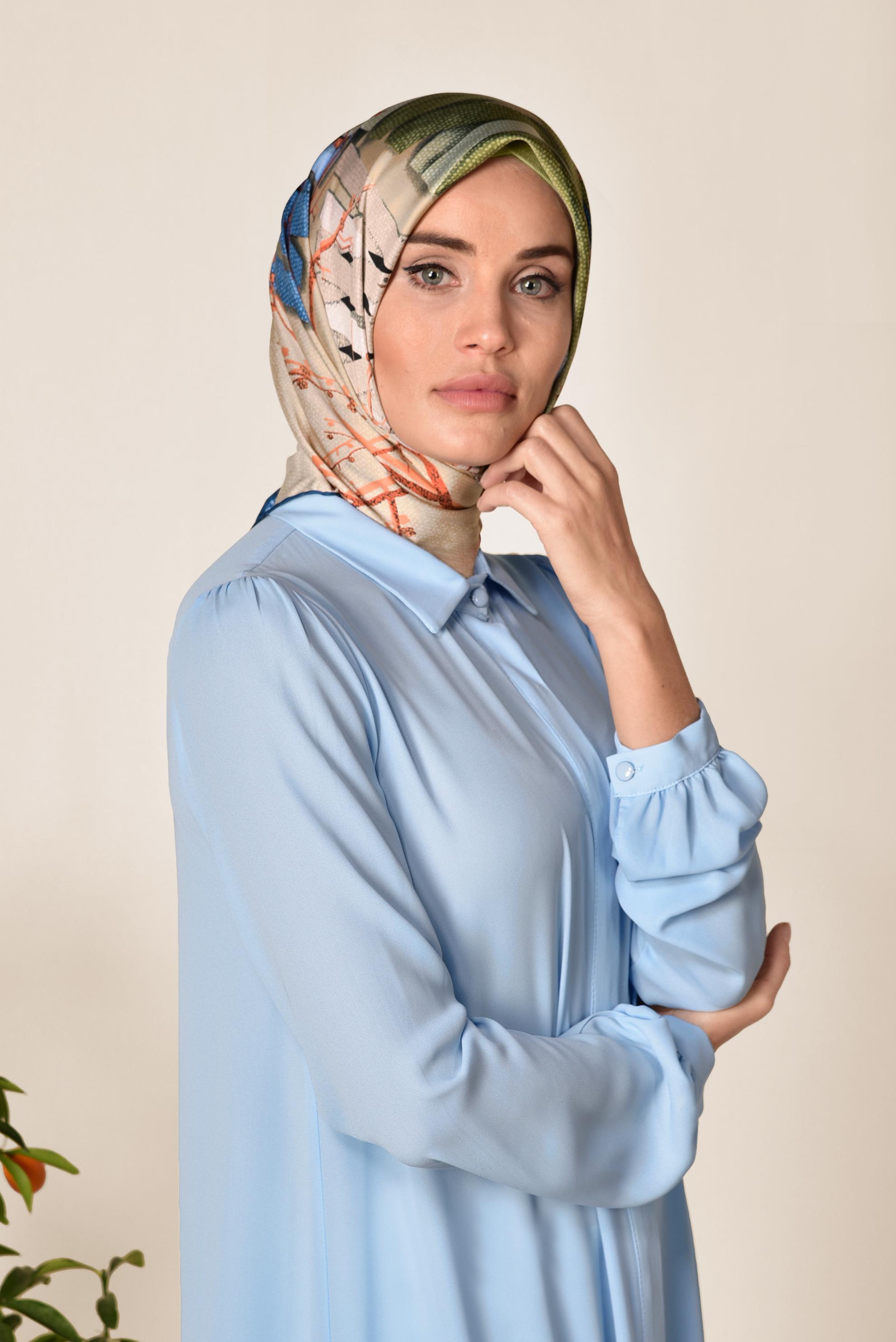 Tesettür giyim SİYAH 12168-1 ALVİNA DESENLİ EŞARP