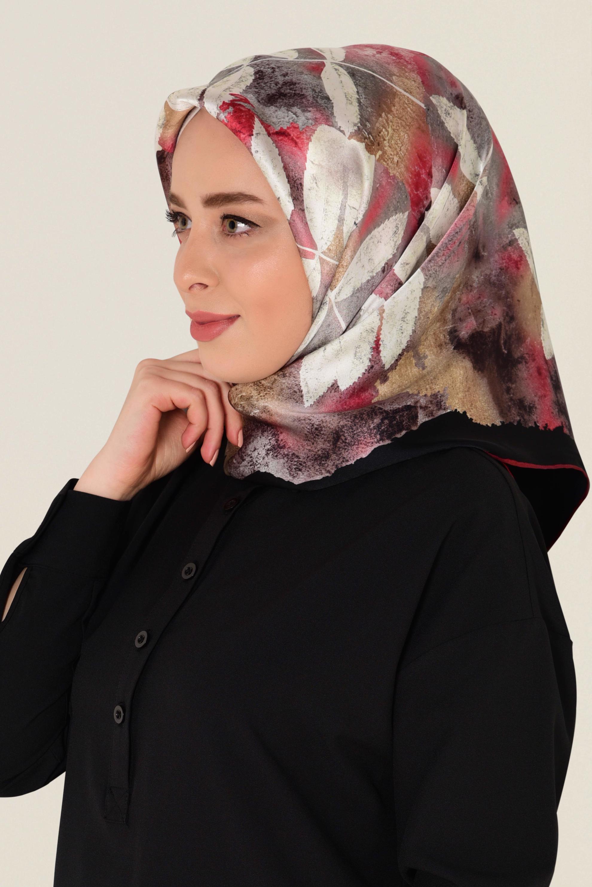 Tesettür giyim SİYAH 18235-1 ALVİNA İPEK EŞARP