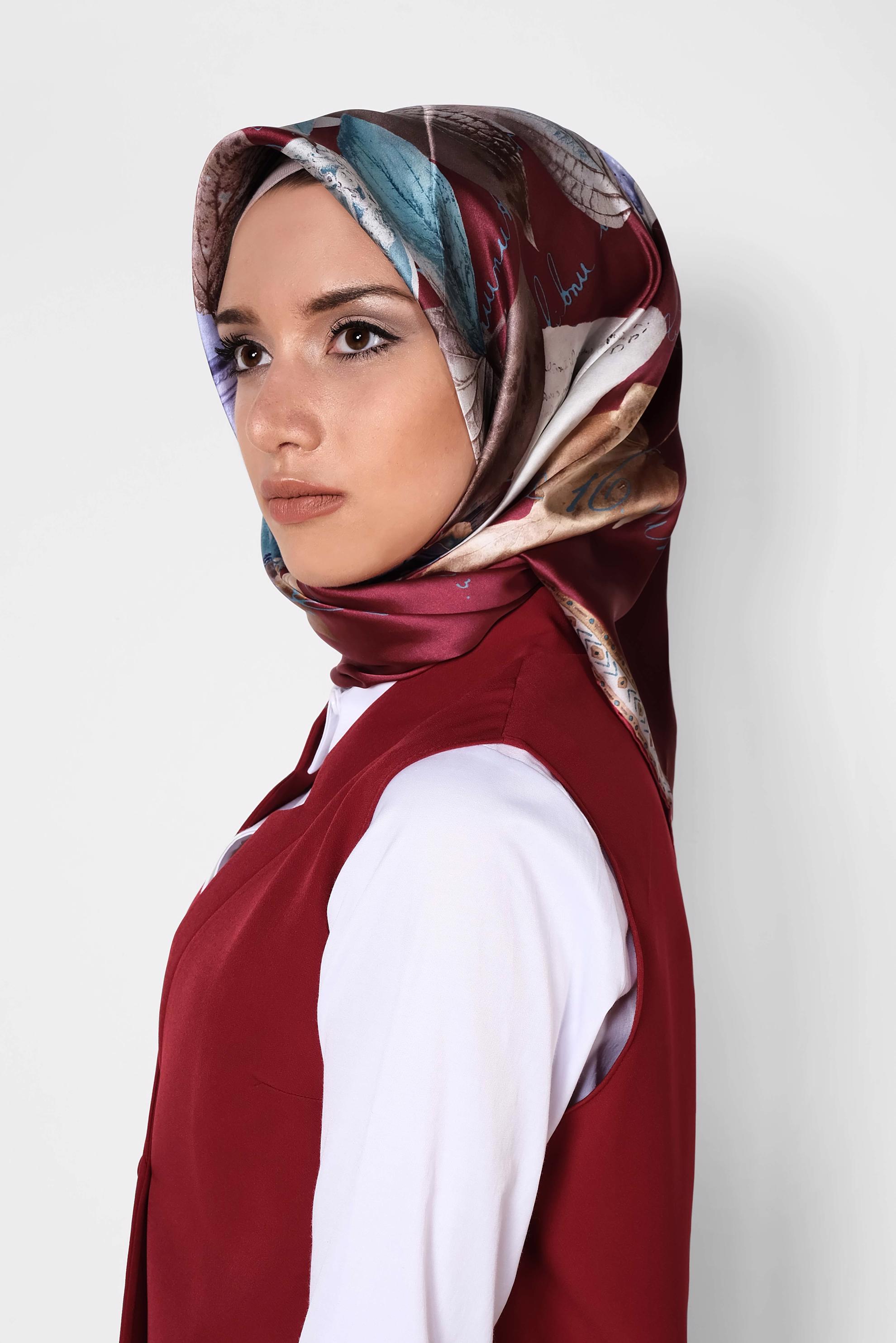 Hijab clothing CLARET RED 18237-1 ALVİNA İPEK EŞARP