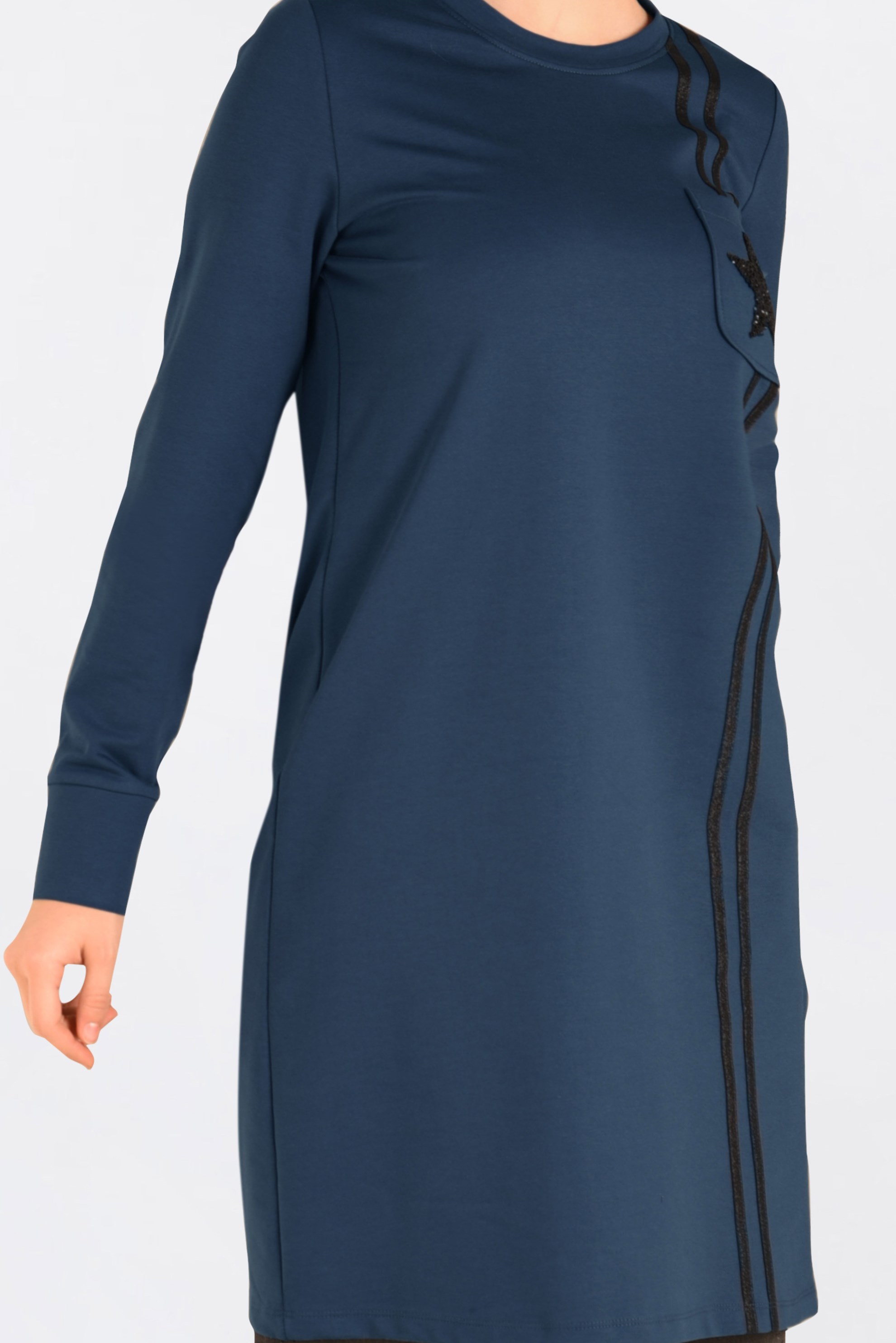 Tesettür giyim LACİVERT CEP DETAYLI EŞOFMAN TUNİK 4546