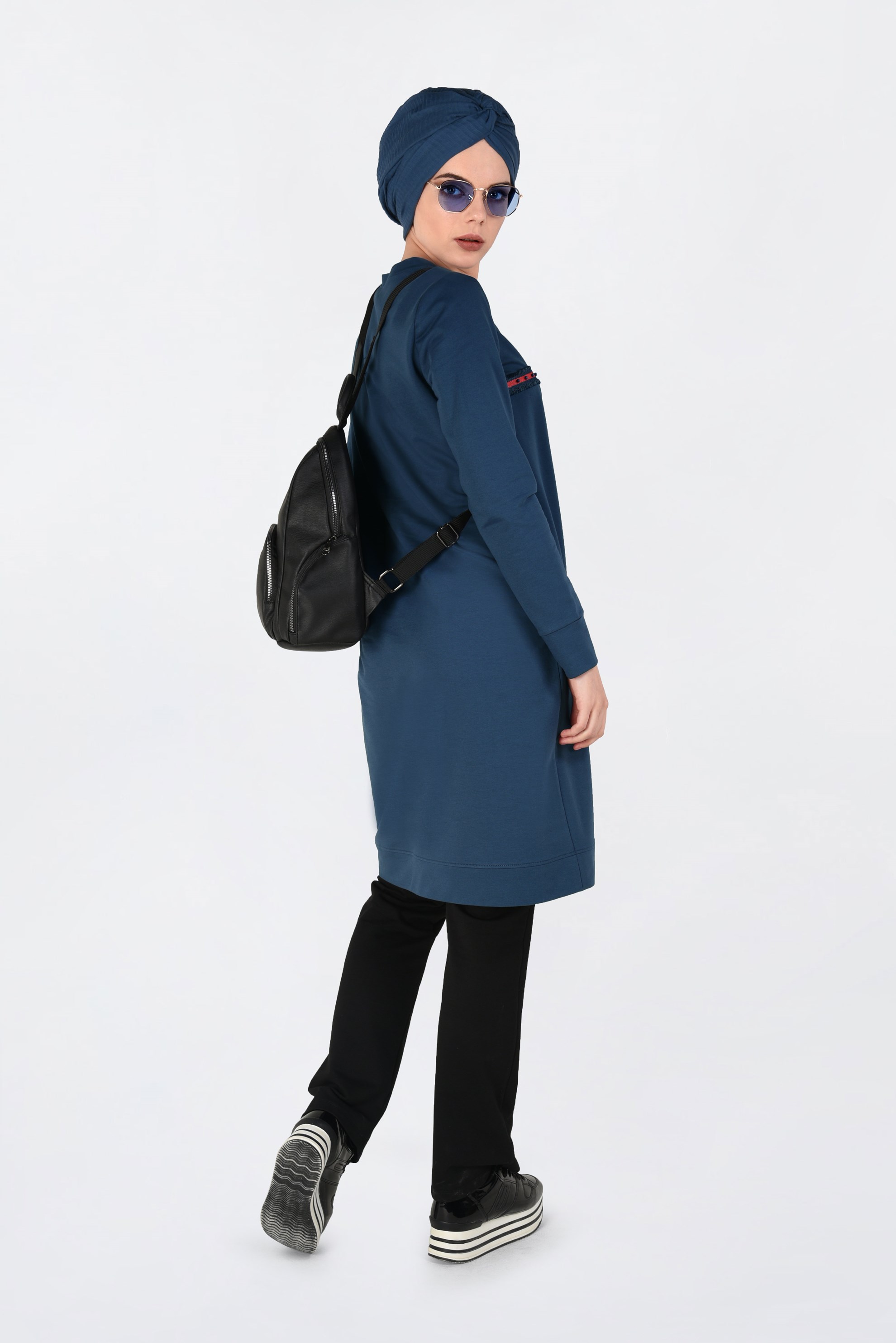 Tesettür giyim LACİVERT BONCUKLU 2Lİ EŞOFMAN TAKIM 4551 