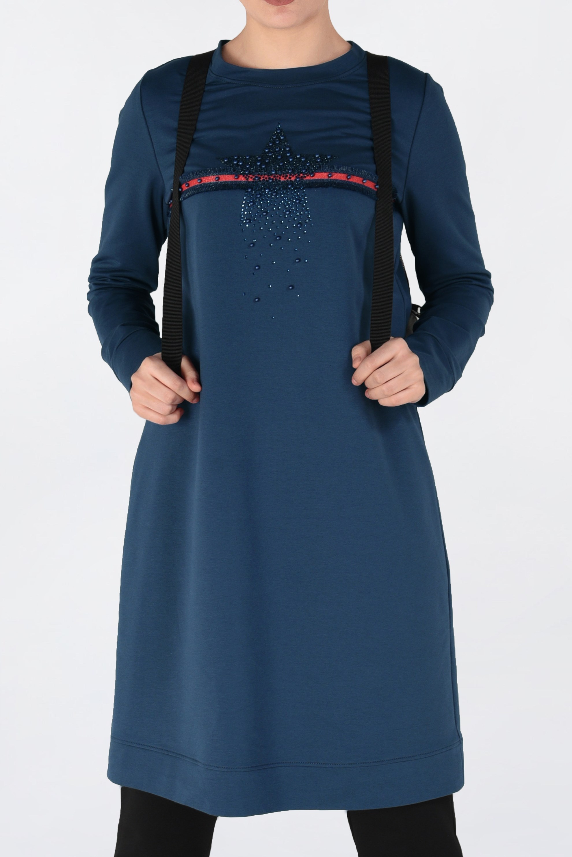 Tesettür giyim LACİVERT BONCUKLU 2Lİ EŞOFMAN TAKIM 4551 