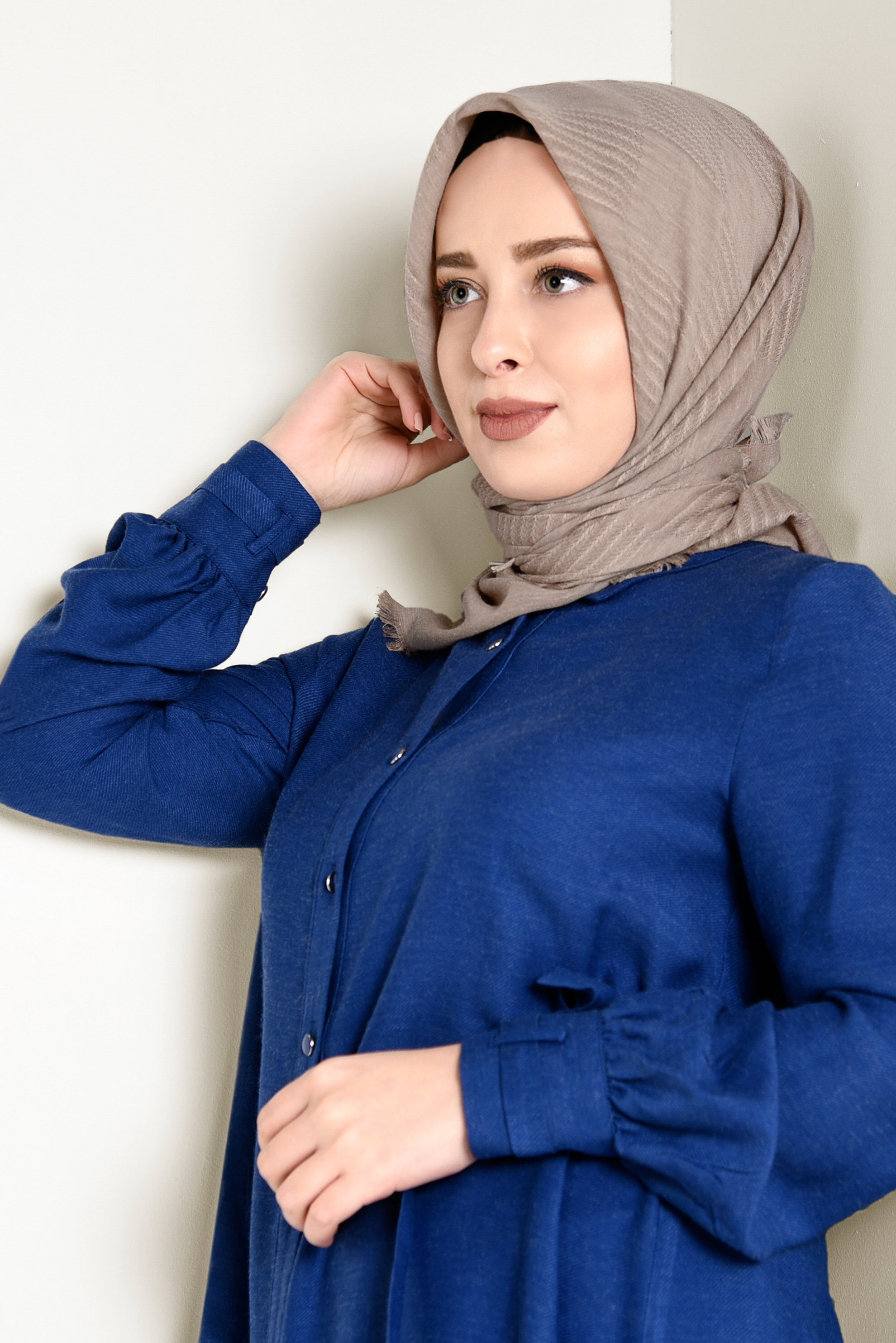 Tesettür giyim VİZON ALVİNA EŞARP 9939 