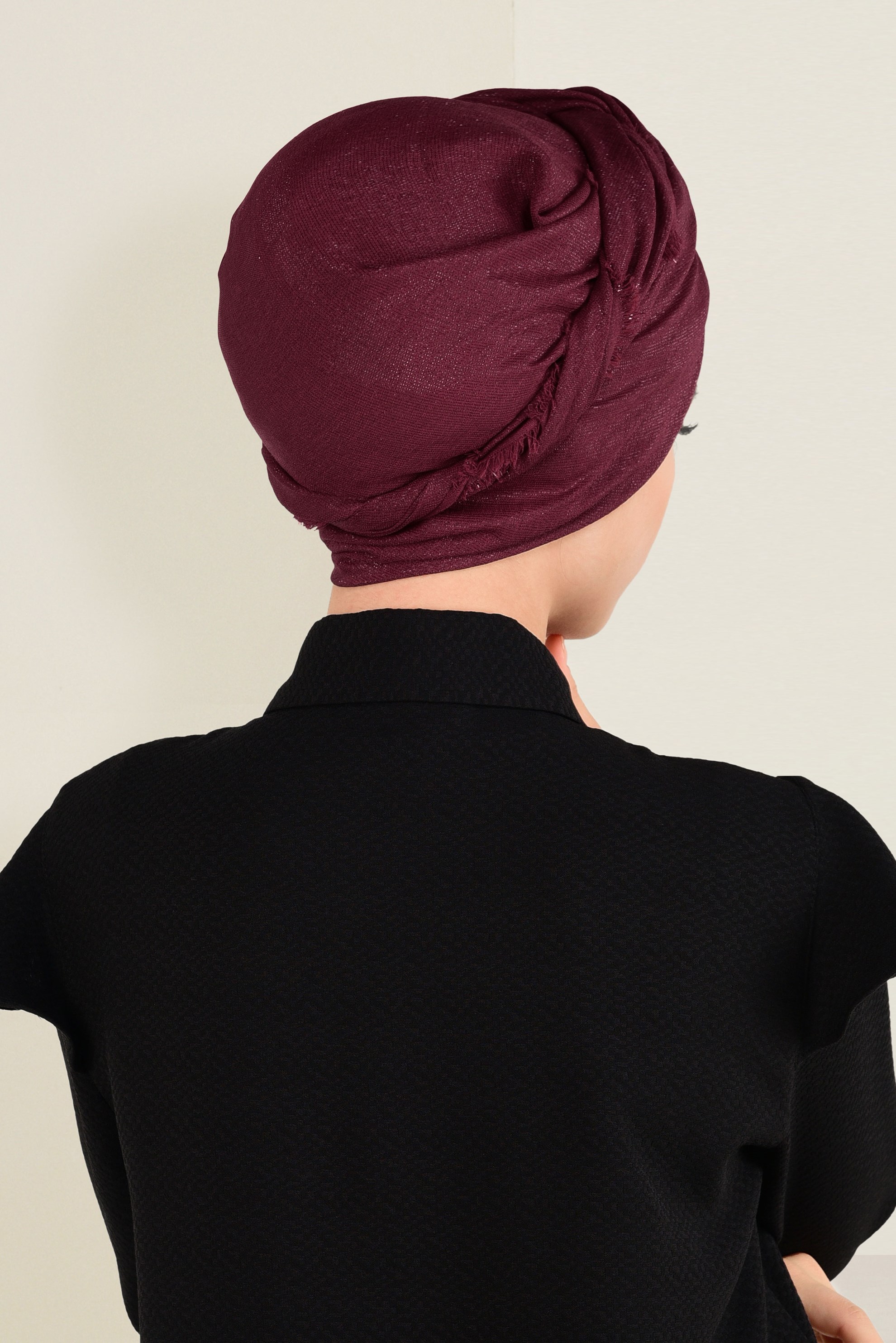 Tesettür giyim BORDO ALVİNA SİMLİ KREP EŞARP 9941 