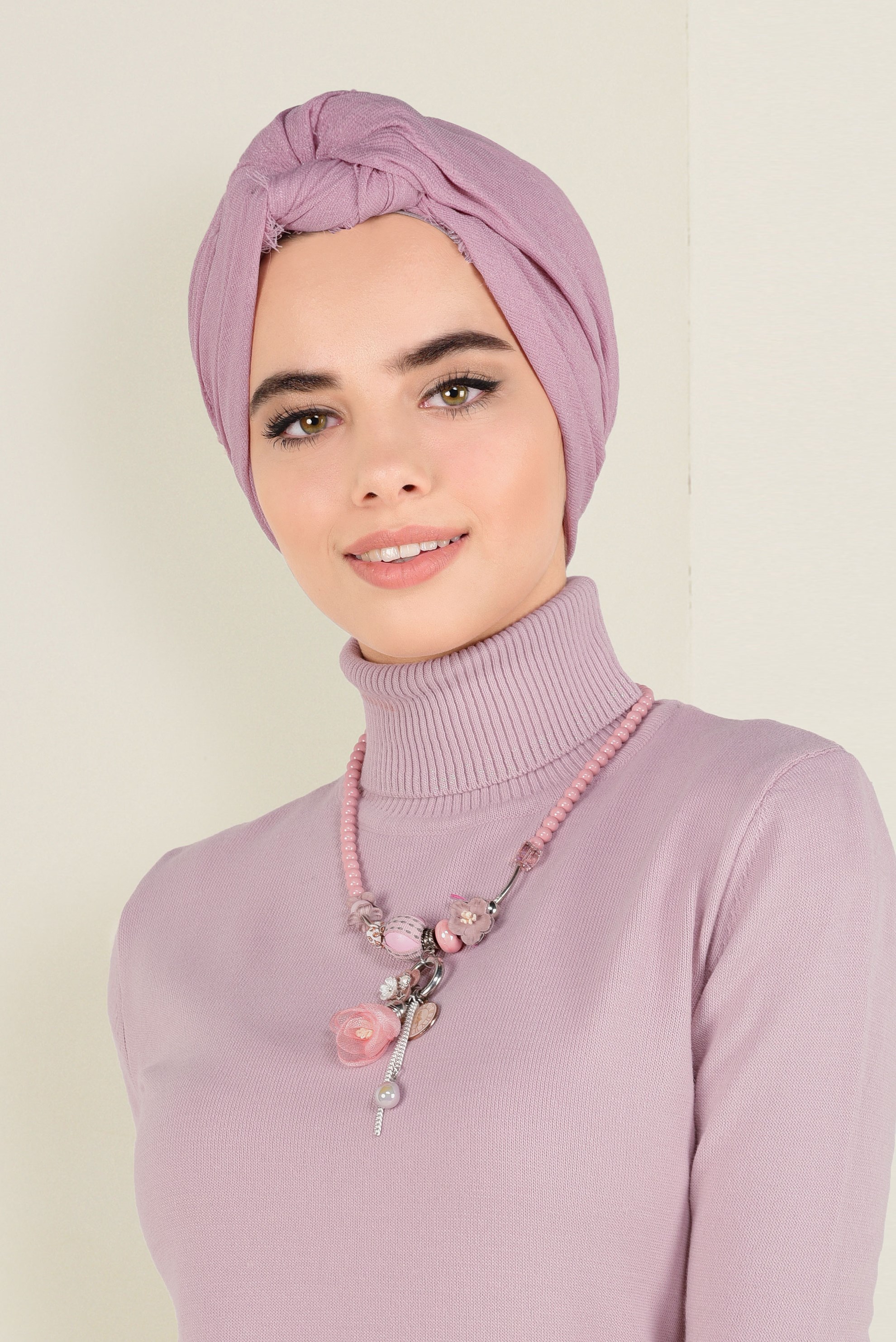 Tesettür giyim PUDRA ALVİNA SİMLİ KREP EŞARP 9941 