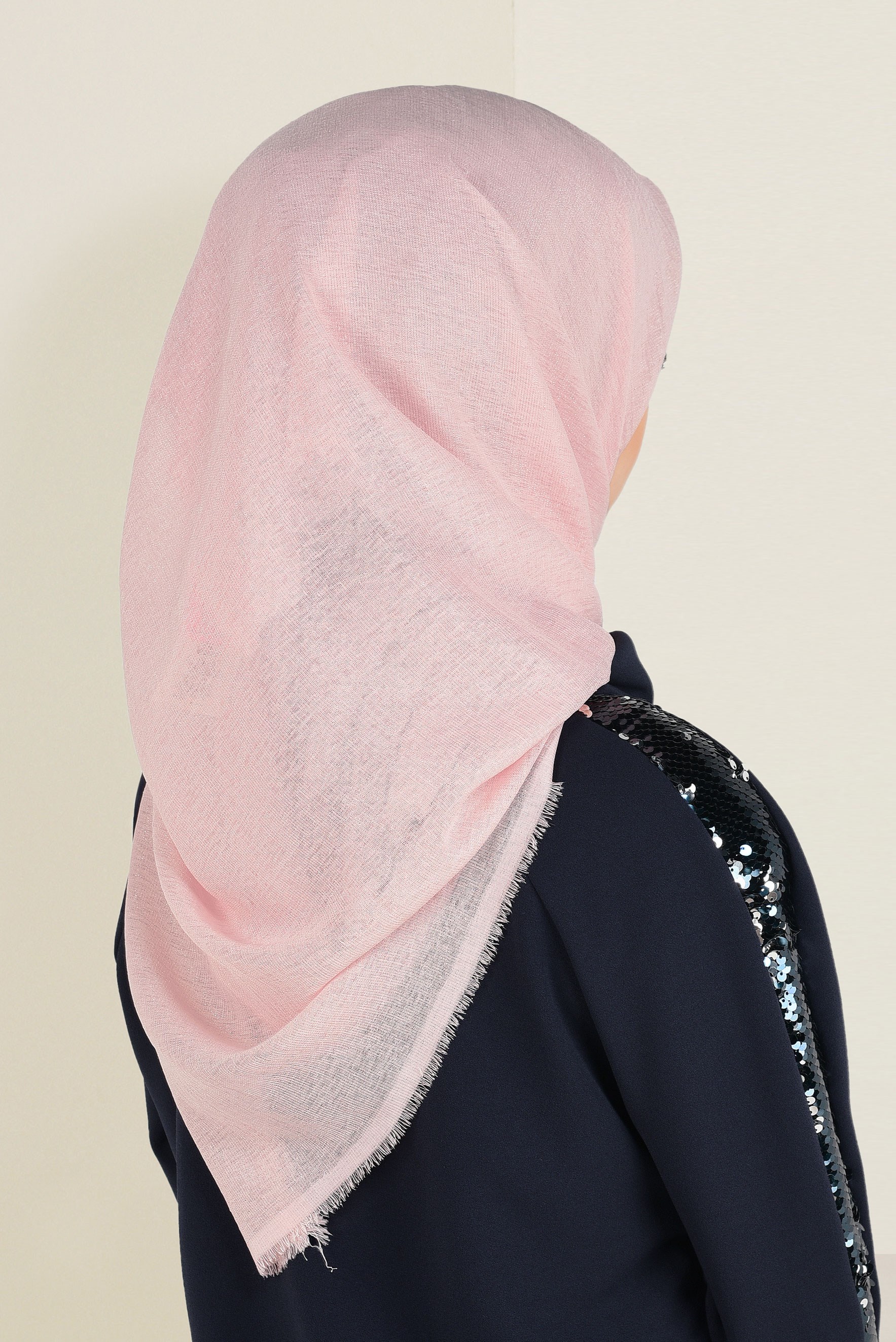 Tesettür giyim PUDRA ALVİNA SİMLİ KREP EŞARP 9941 