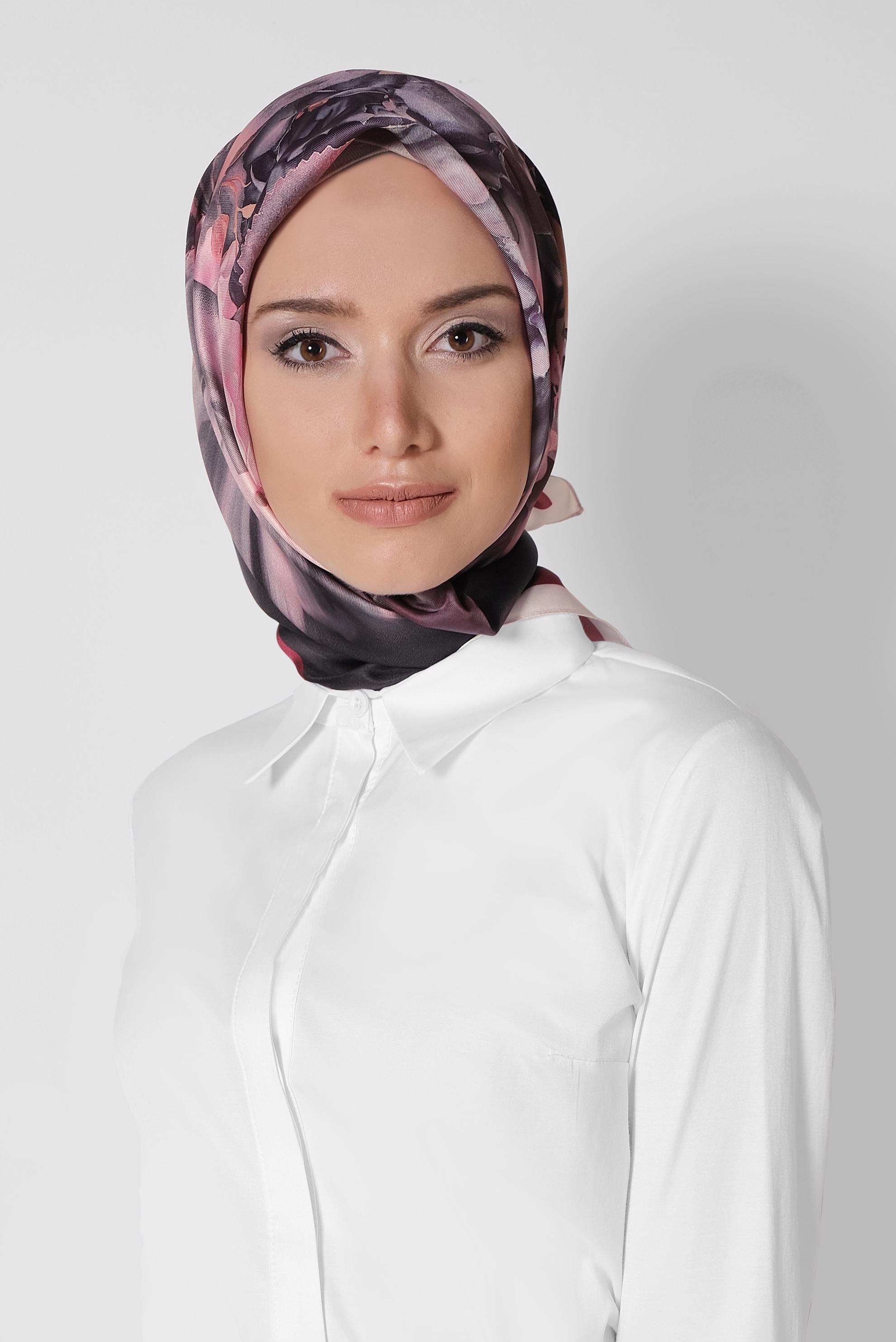 Tesettür giyim SİYAH 9942 ALVİNA DİJİTAL EŞARP