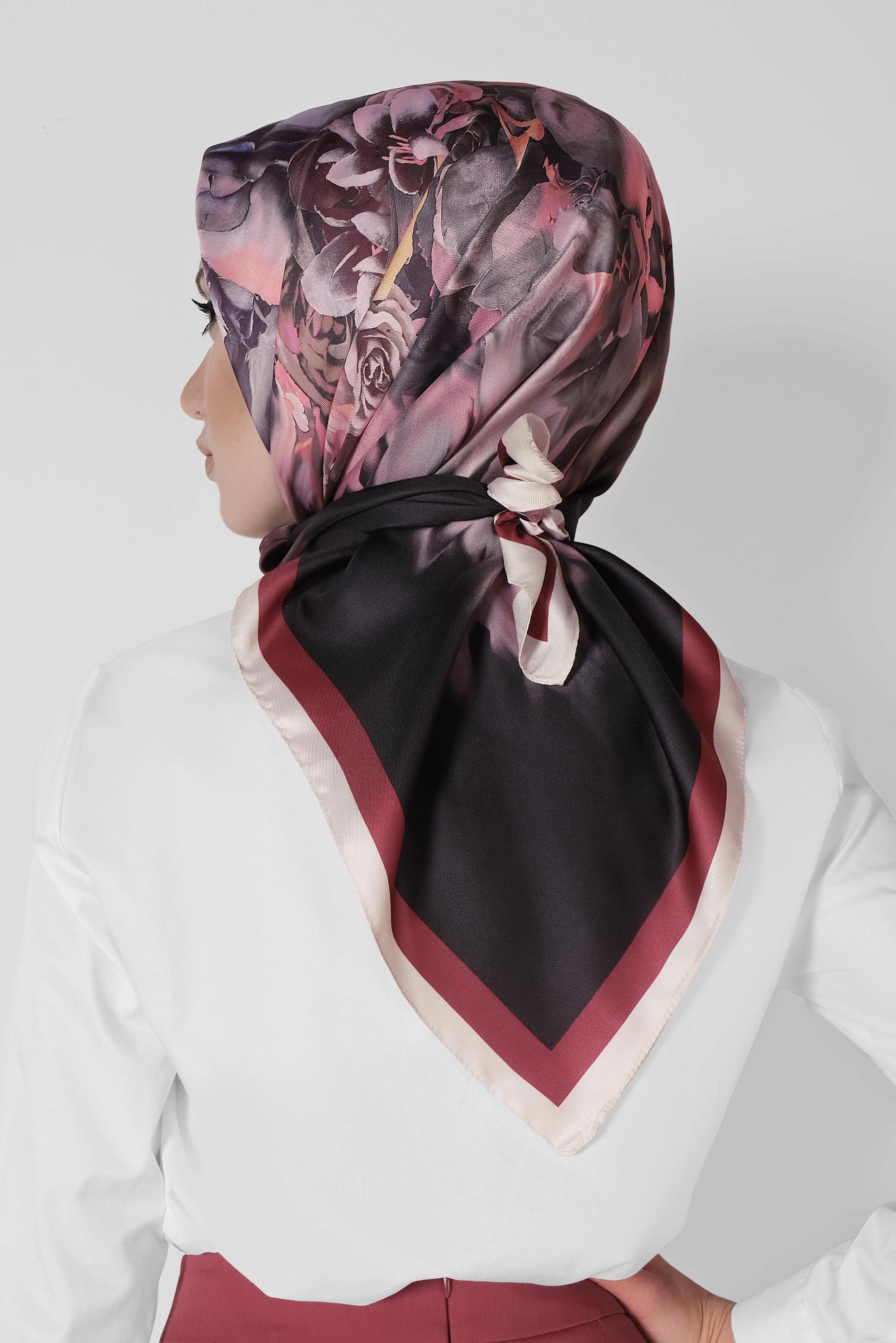 Tesettür giyim SİYAH 9942 ALVİNA DİJİTAL EŞARP