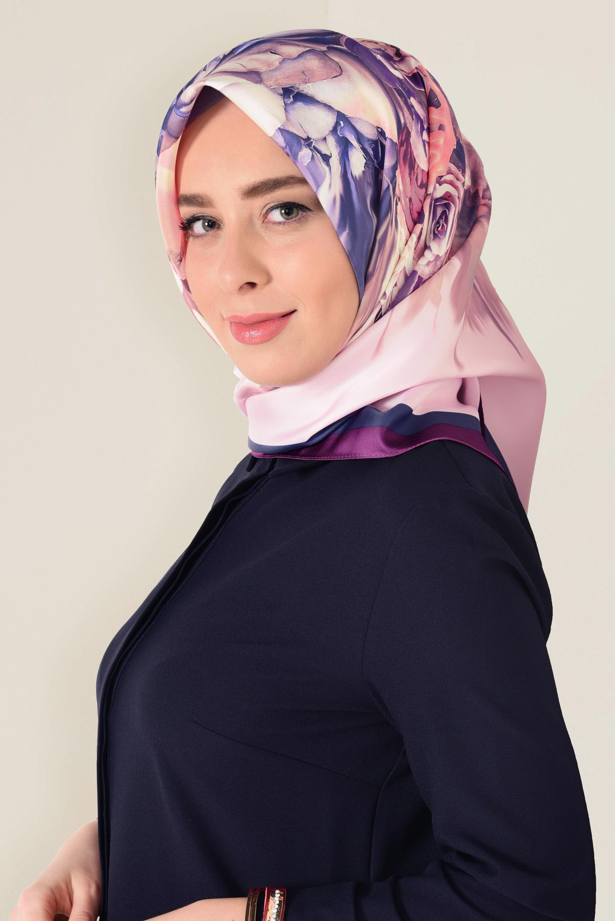Tesettür giyim PUDRA 9942 ALVİNA DİJİTAL EŞARP