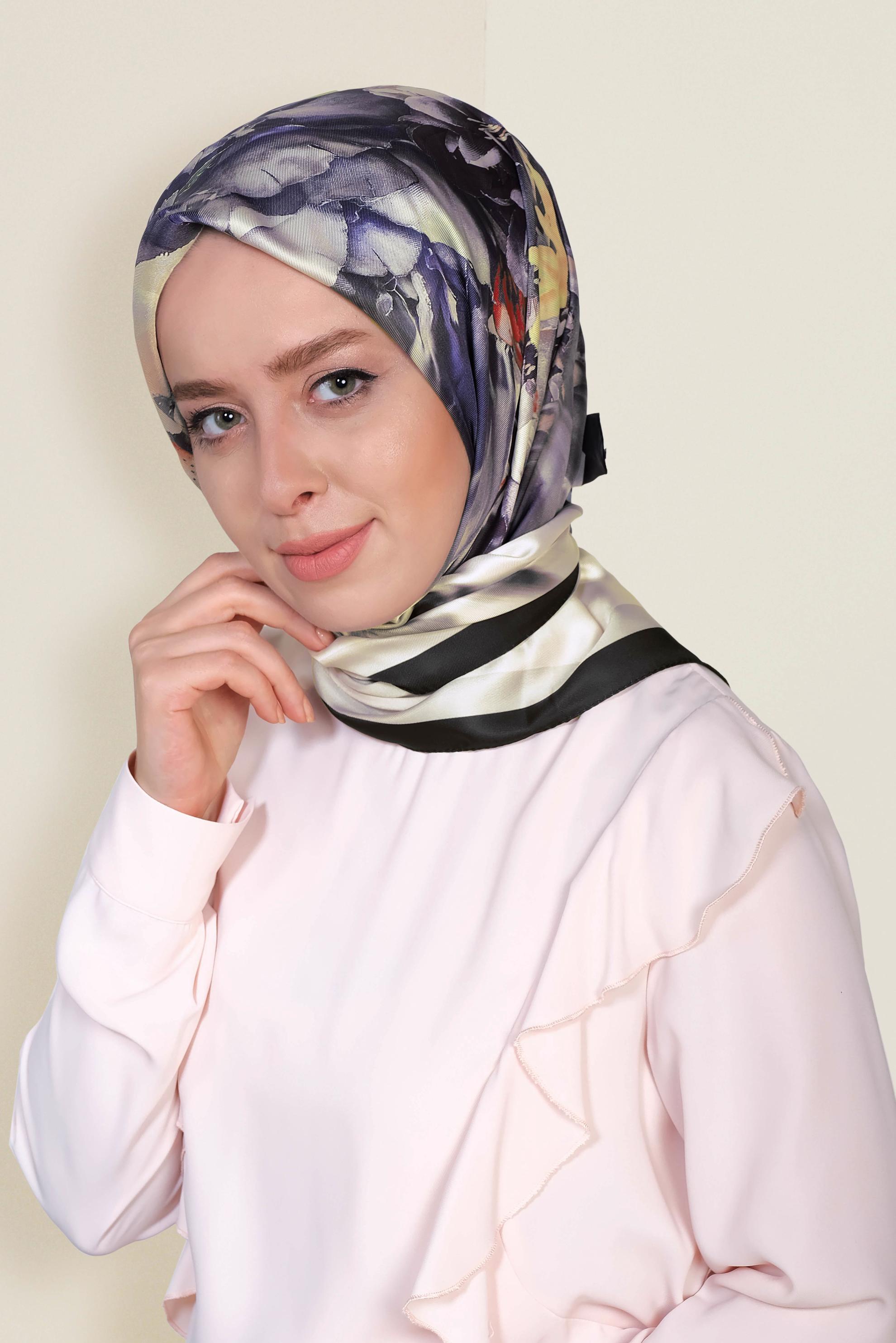 Tesettür giyim BEJ 9942 ALVİNA DİJİTAL EŞARP