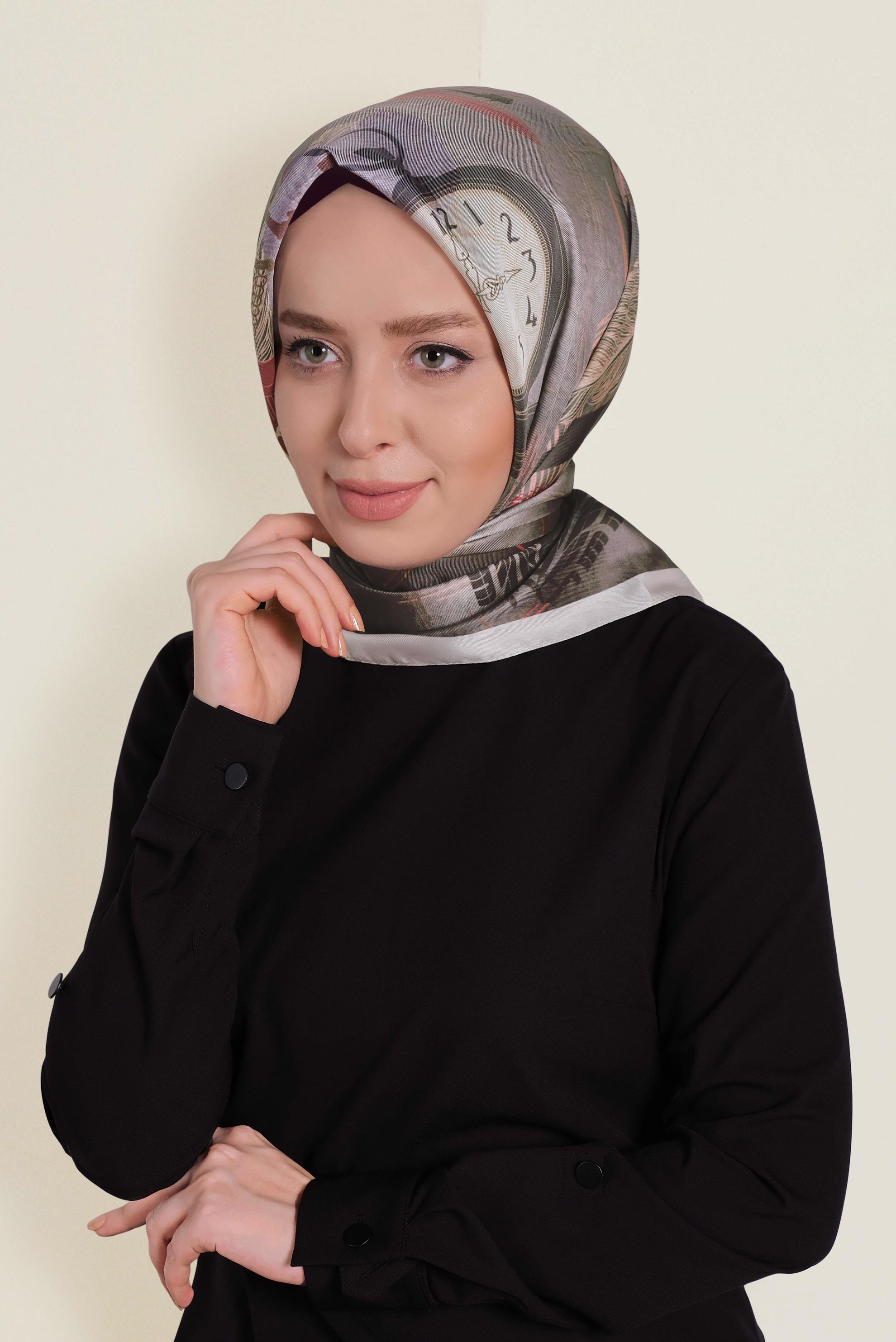 Tesettür giyim SİYAH ALVİNA DİJİTAL EŞARP 9943 