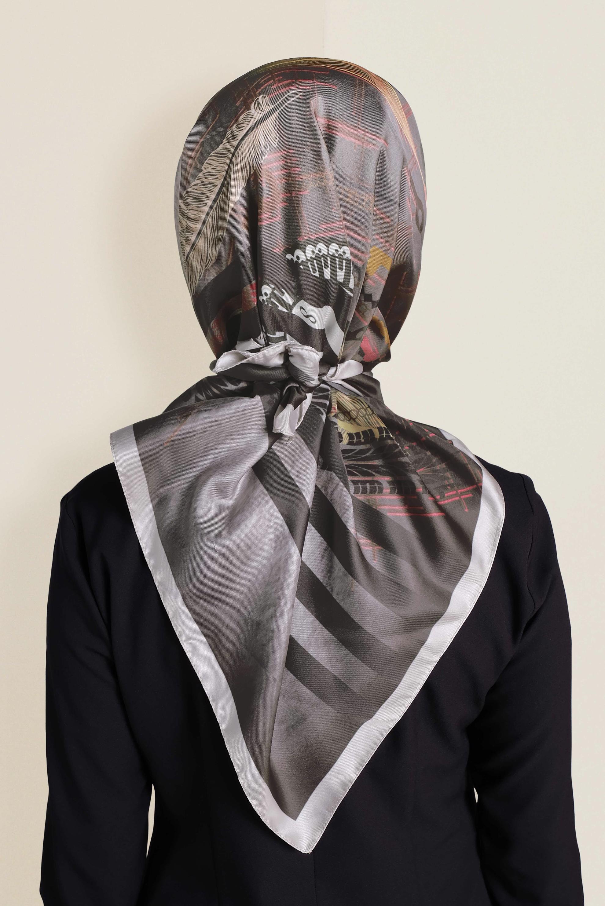 Tesettür giyim SİYAH ALVİNA DİJİTAL EŞARP 9943 