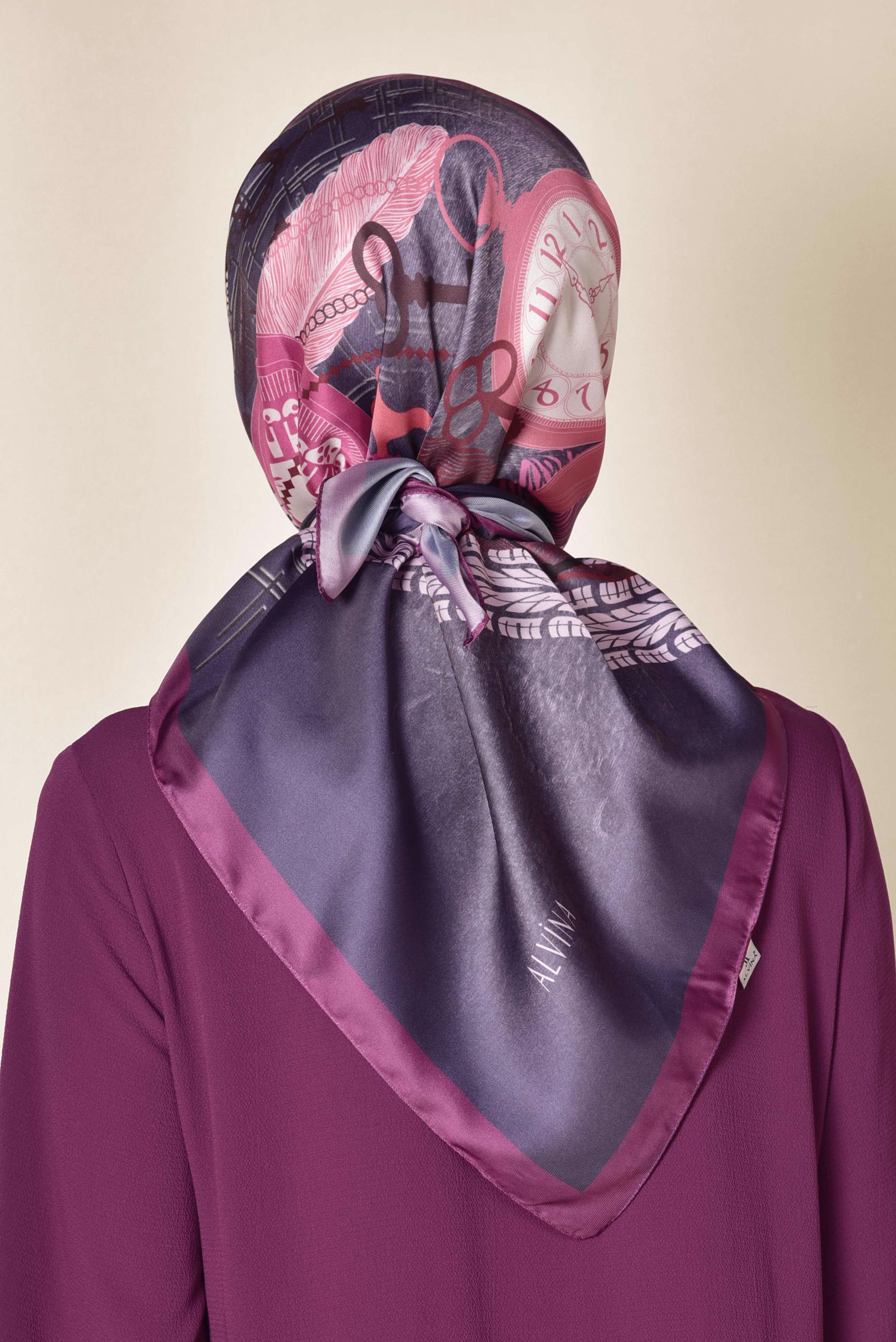 Tesettür giyim MOR ALVİNA DİJİTAL EŞARP 9943 