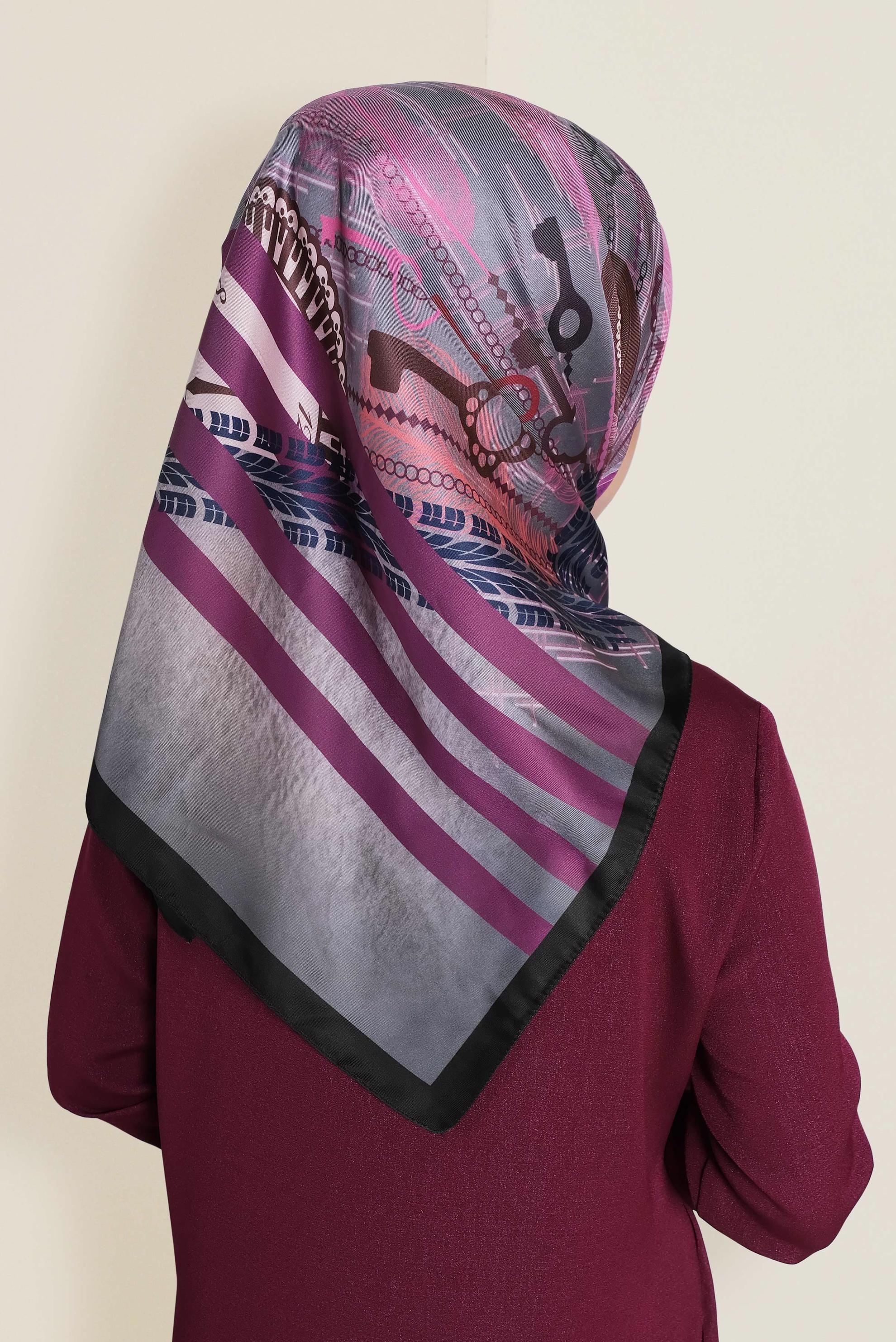 Tesettür giyim GRİ ALVİNA DİJİTAL EŞARP 9943 