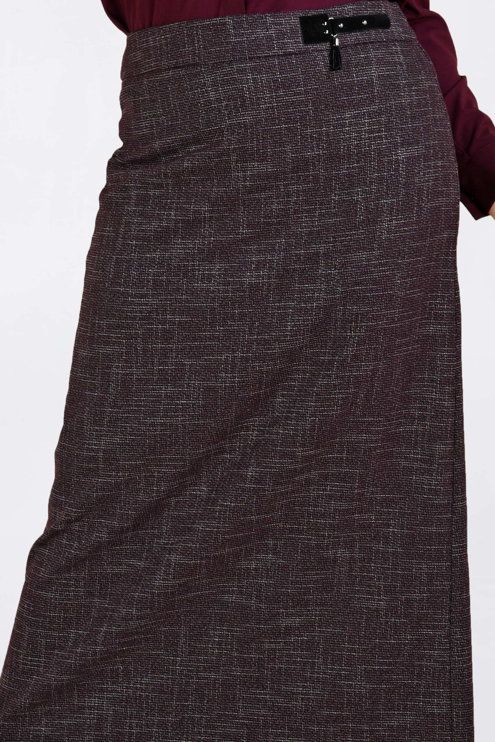 Tesettür giyim BORDO DÜZ KESİM KIRÇILLI ETEK 6253 