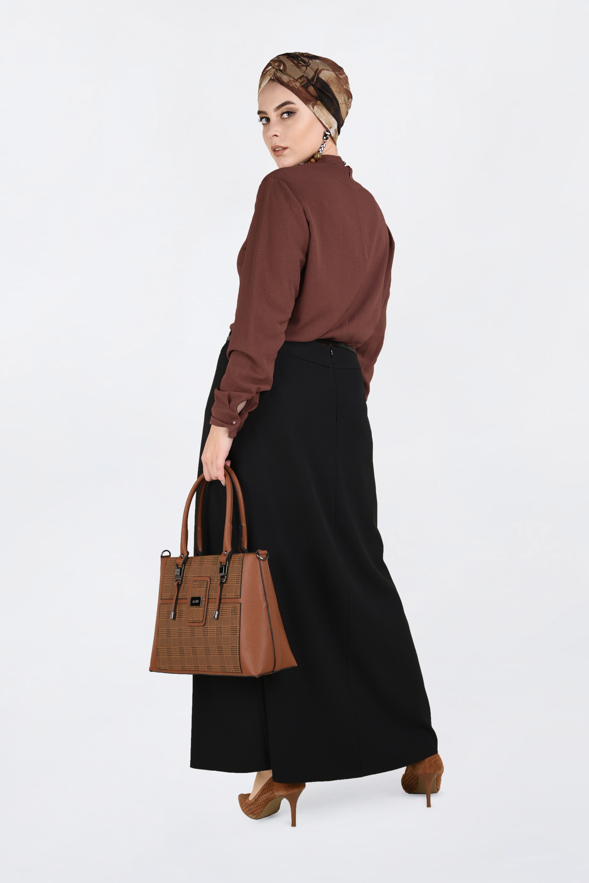 Tesettür giyim SİYAH KLASİK KALEM ETEK 6254