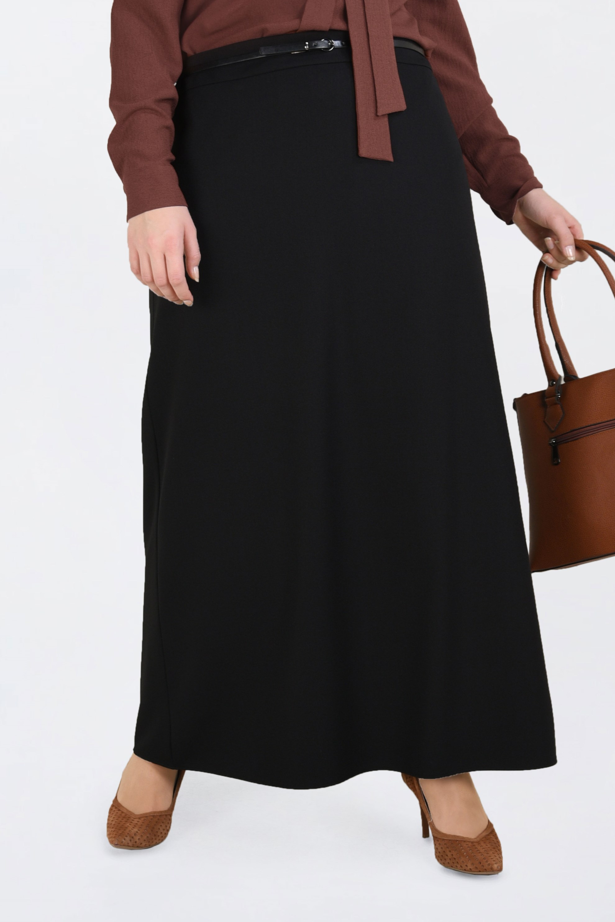 Tesettür giyim SİYAH KLASİK KALEM ETEK 6254