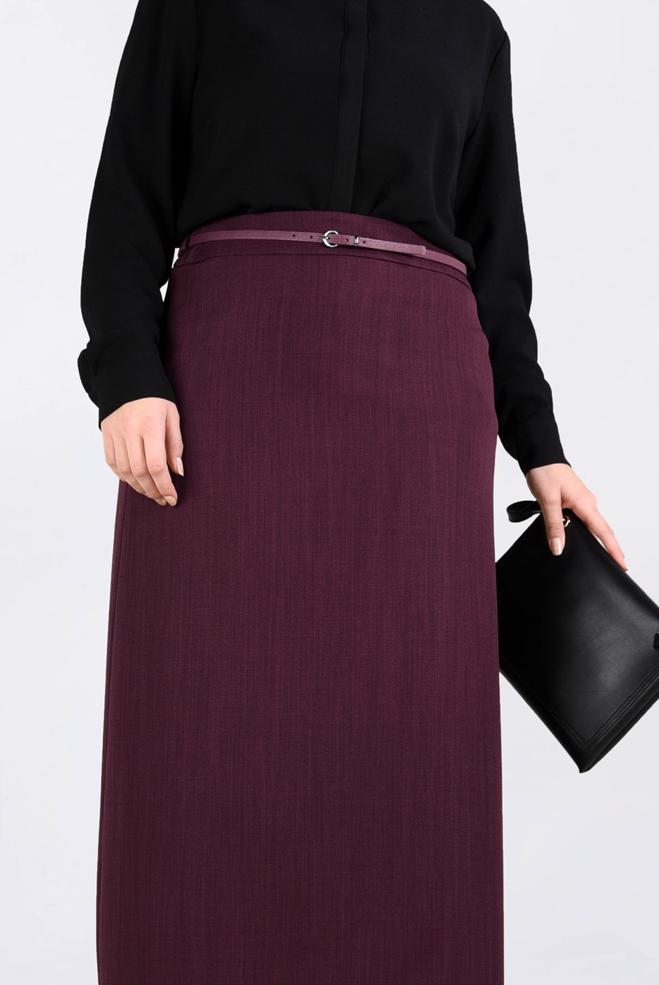 Tesettür giyim MÜRDÜM KLASİK KALEM ETEK 6254 - ALVİNA