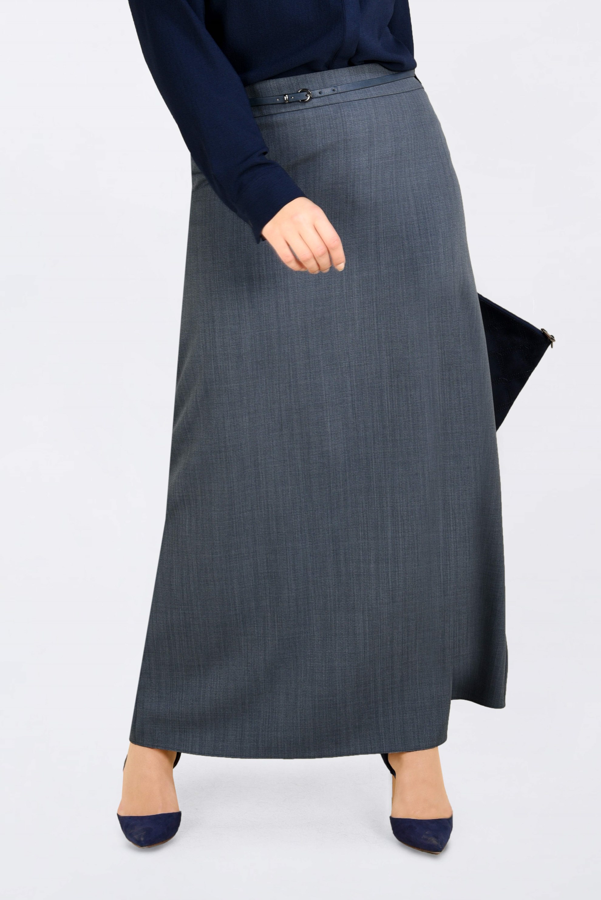 Hijab clothing GREY BELTED PENCIL SKIRT 6254 