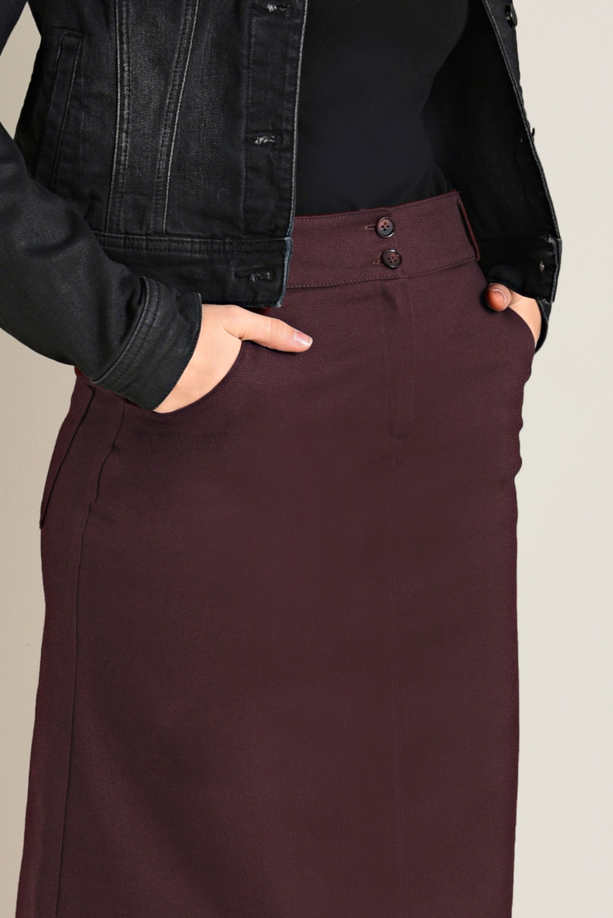 Tesettür giyim BORDO PAMUKLU SPOR ETEK 6262