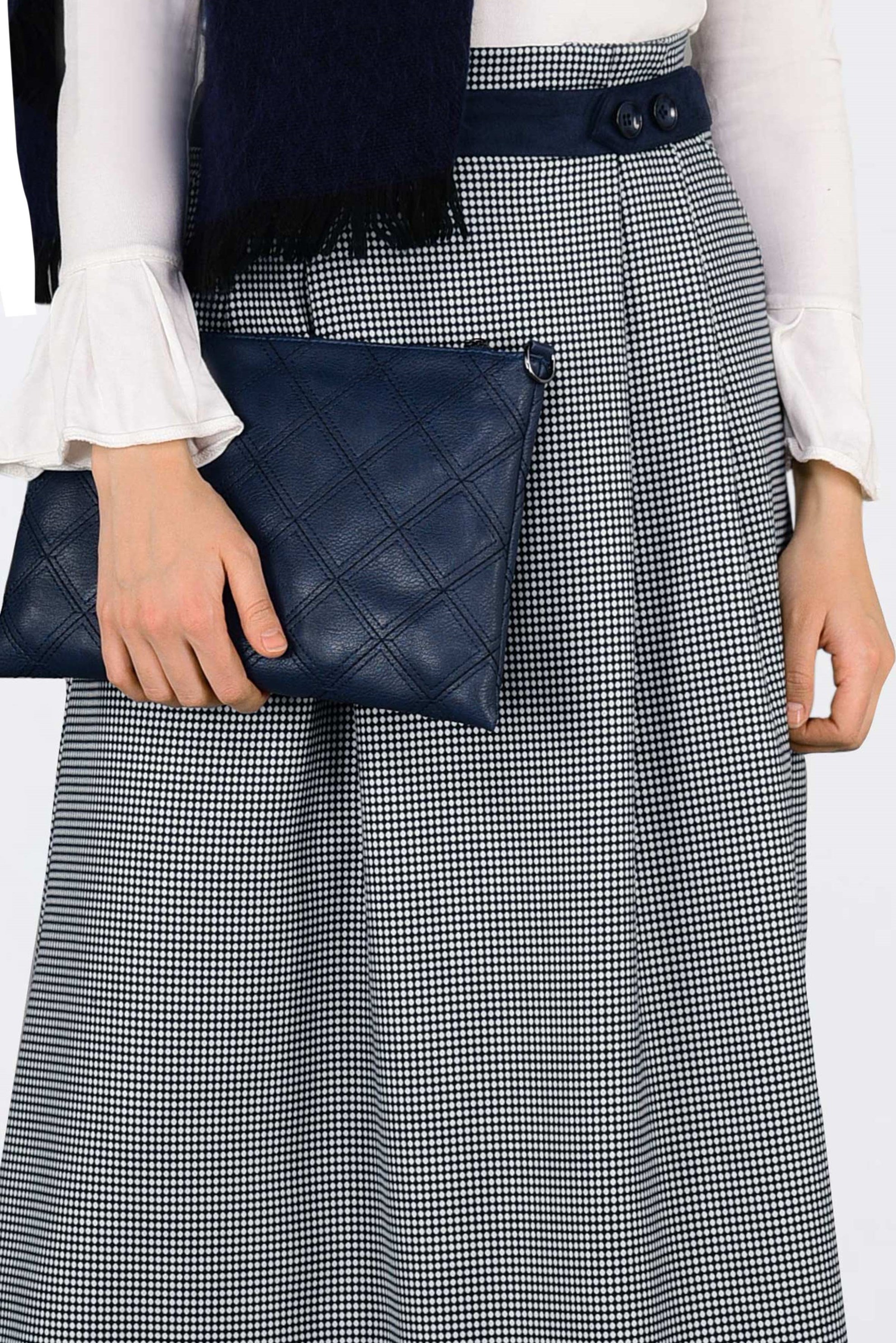 Tesettür giyim LACİVERT DÜĞME DETAYLI PİLELİ ETEK 6286