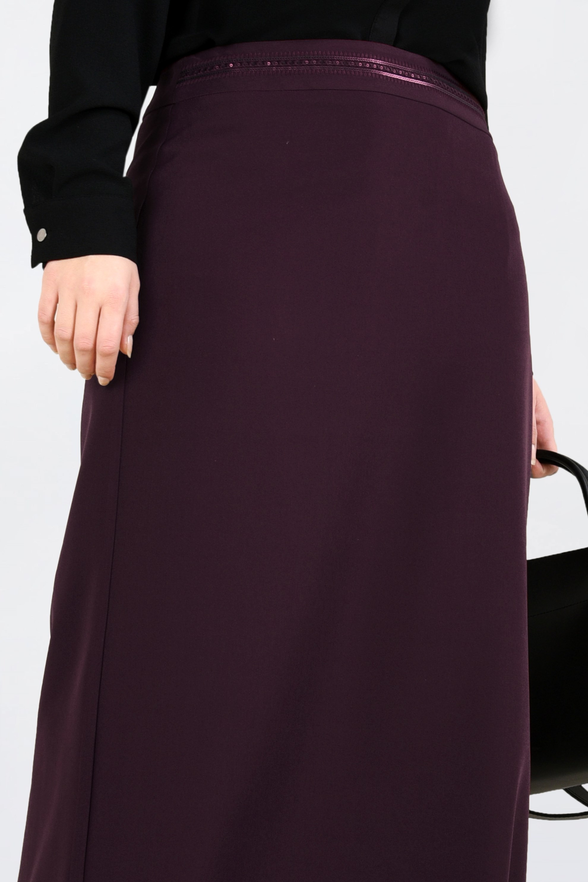 Tesettür giyim BORDO PUL DETAYLI ETEK 6290