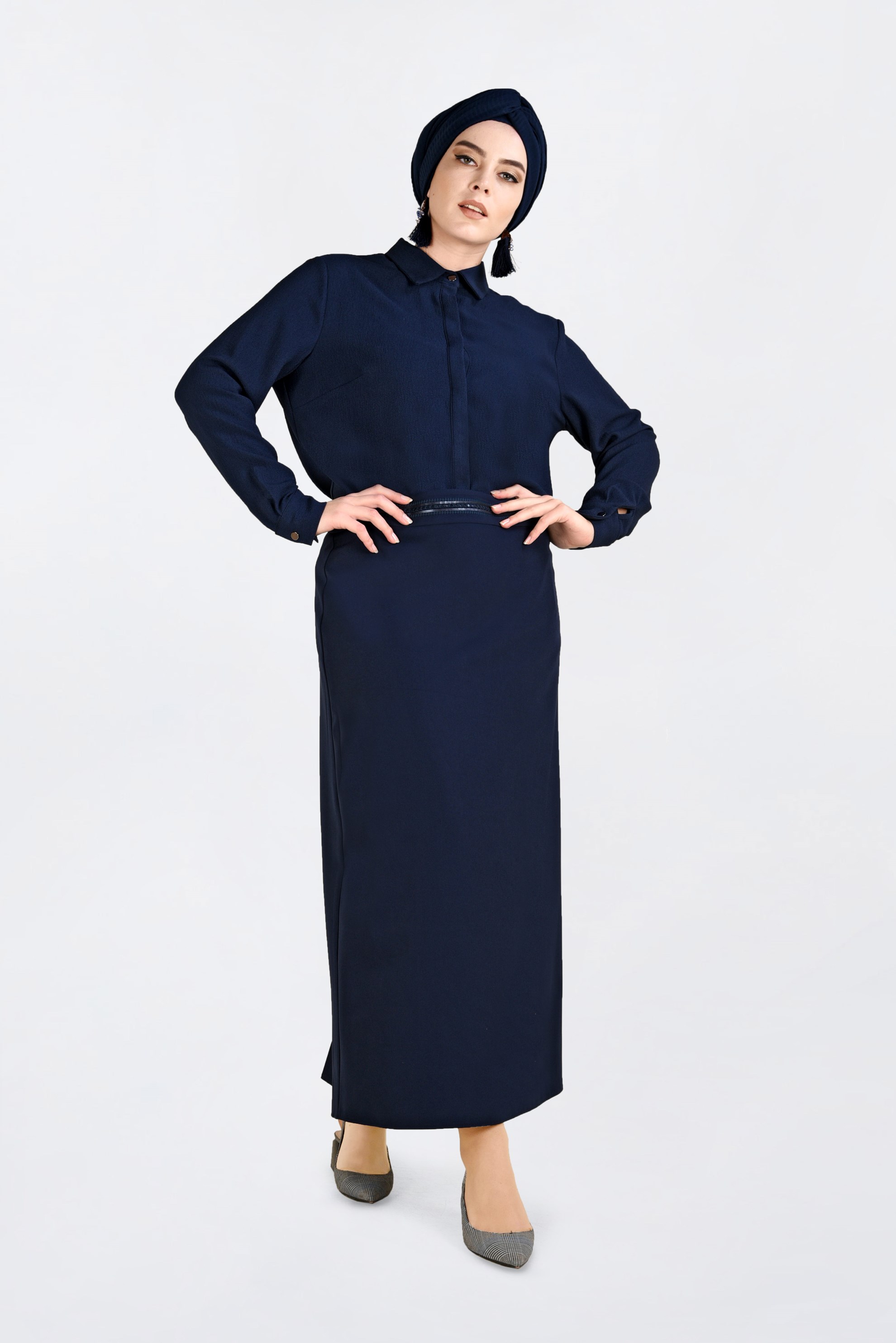 Vêtements hijab BLEU MARINE JUPE À SEQUINS 6290 