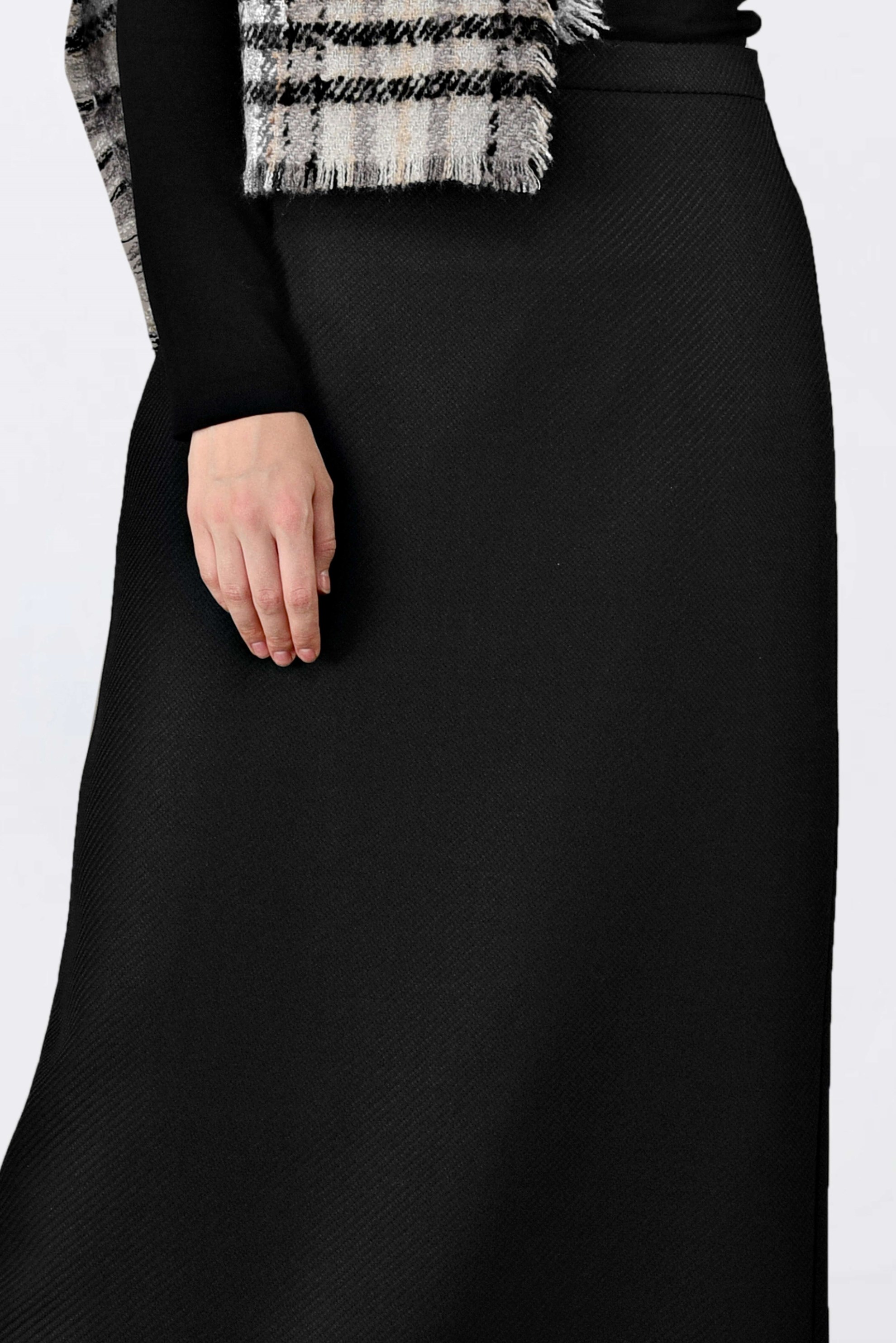 Tesettür giyim SİYAH FERMUARLI KLASİK KALEM ETEK 6298 